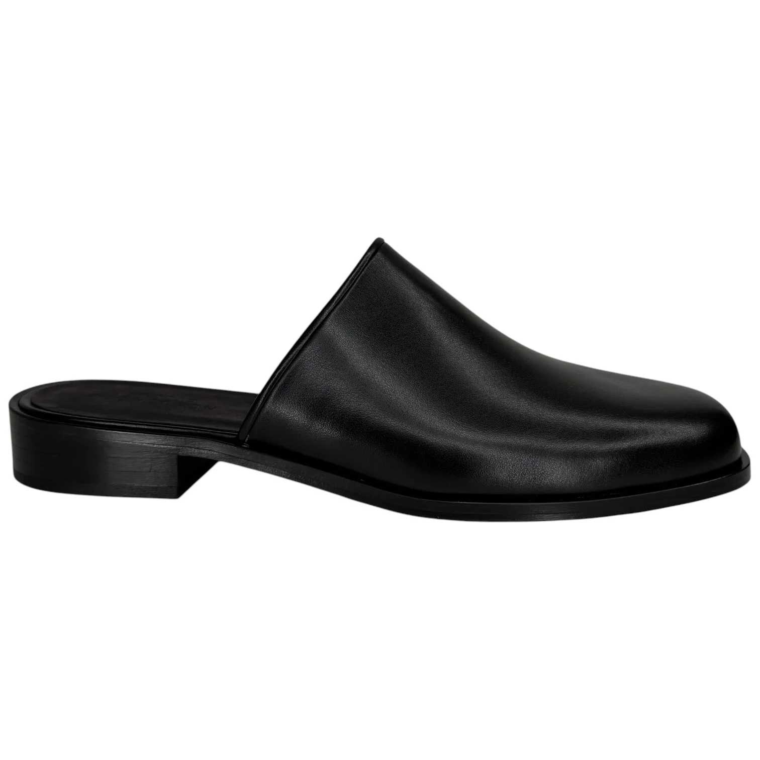Barlow Soft Leather Mule Black