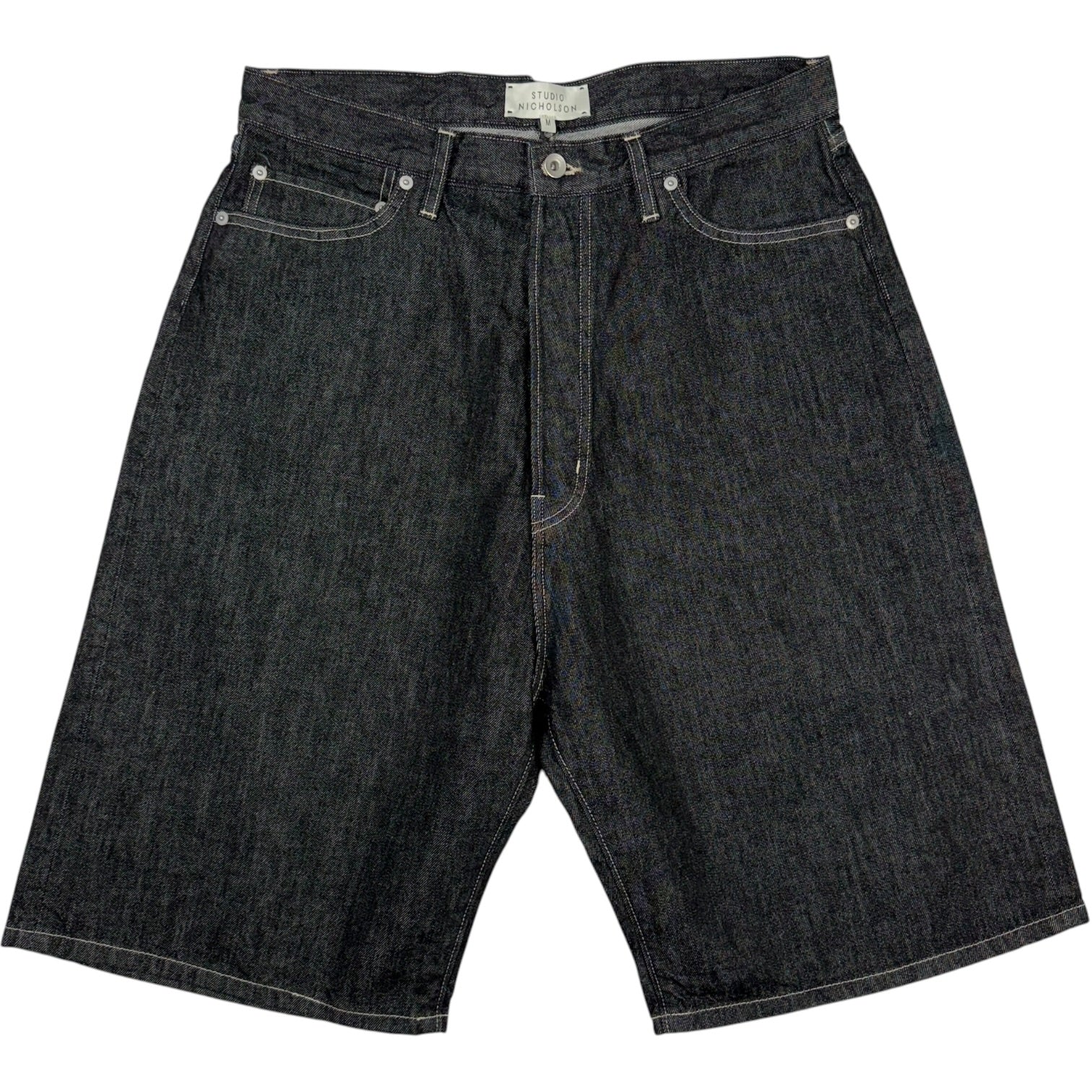 Marylebone Denim Short Black White Weft