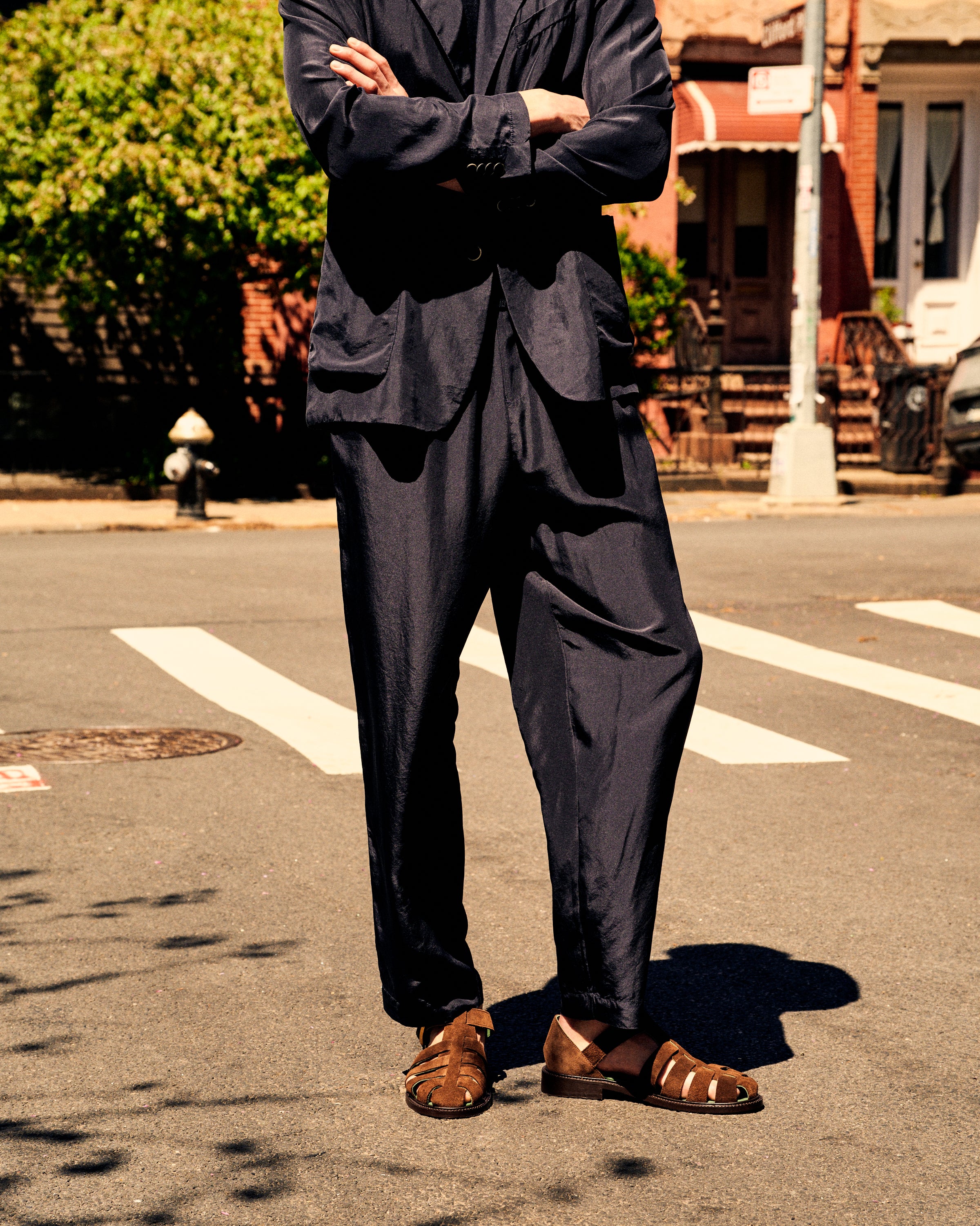 Mattia Linen Trouser Navy