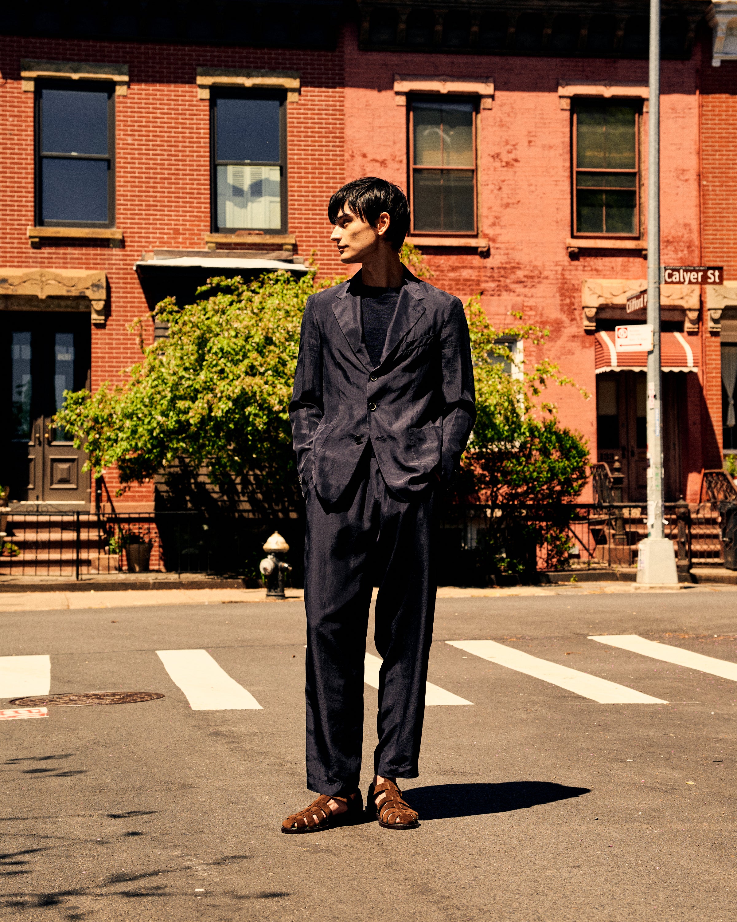 Mattia Linen Trouser Navy - Image 4