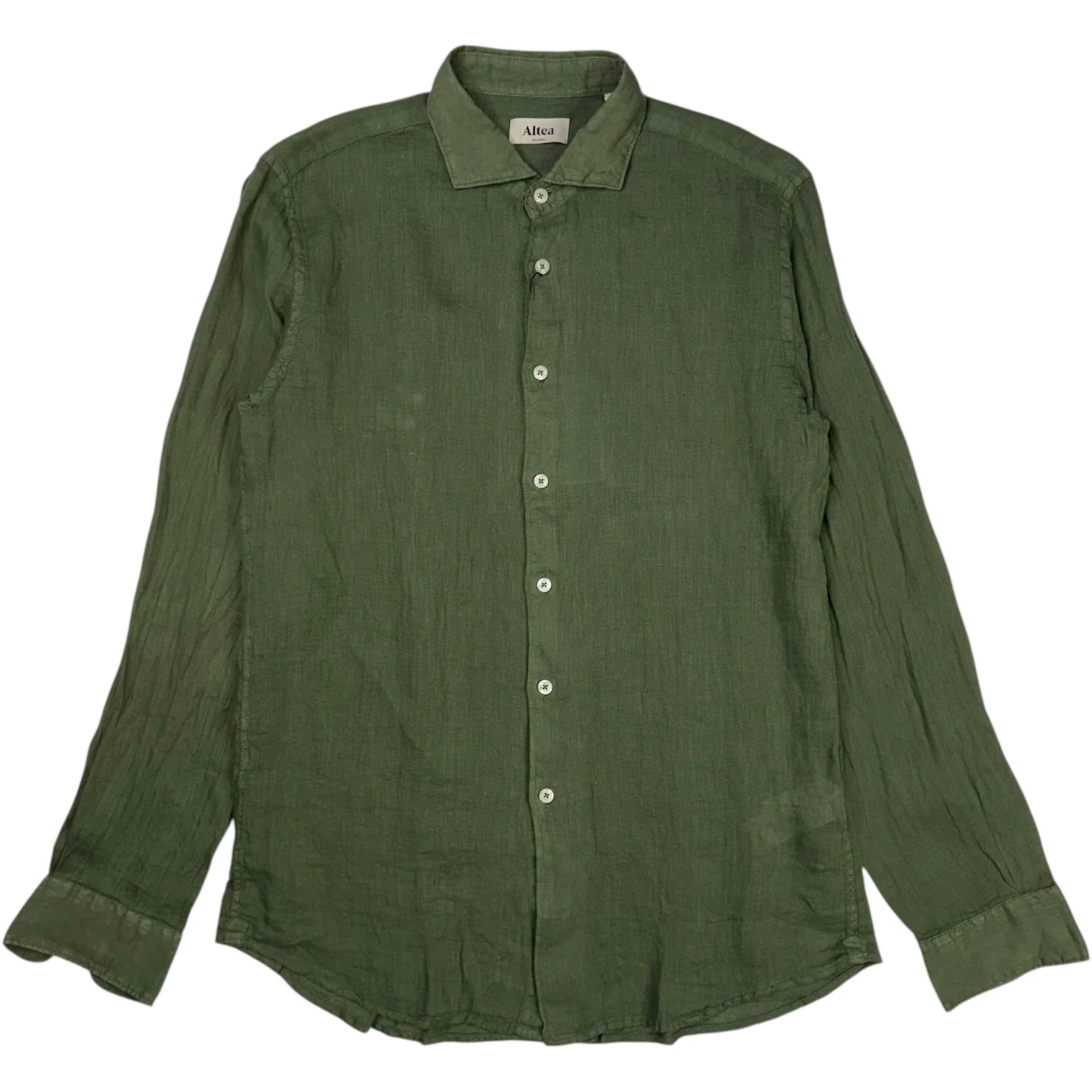 Mercer Linen Shirt Army Green - Image 2