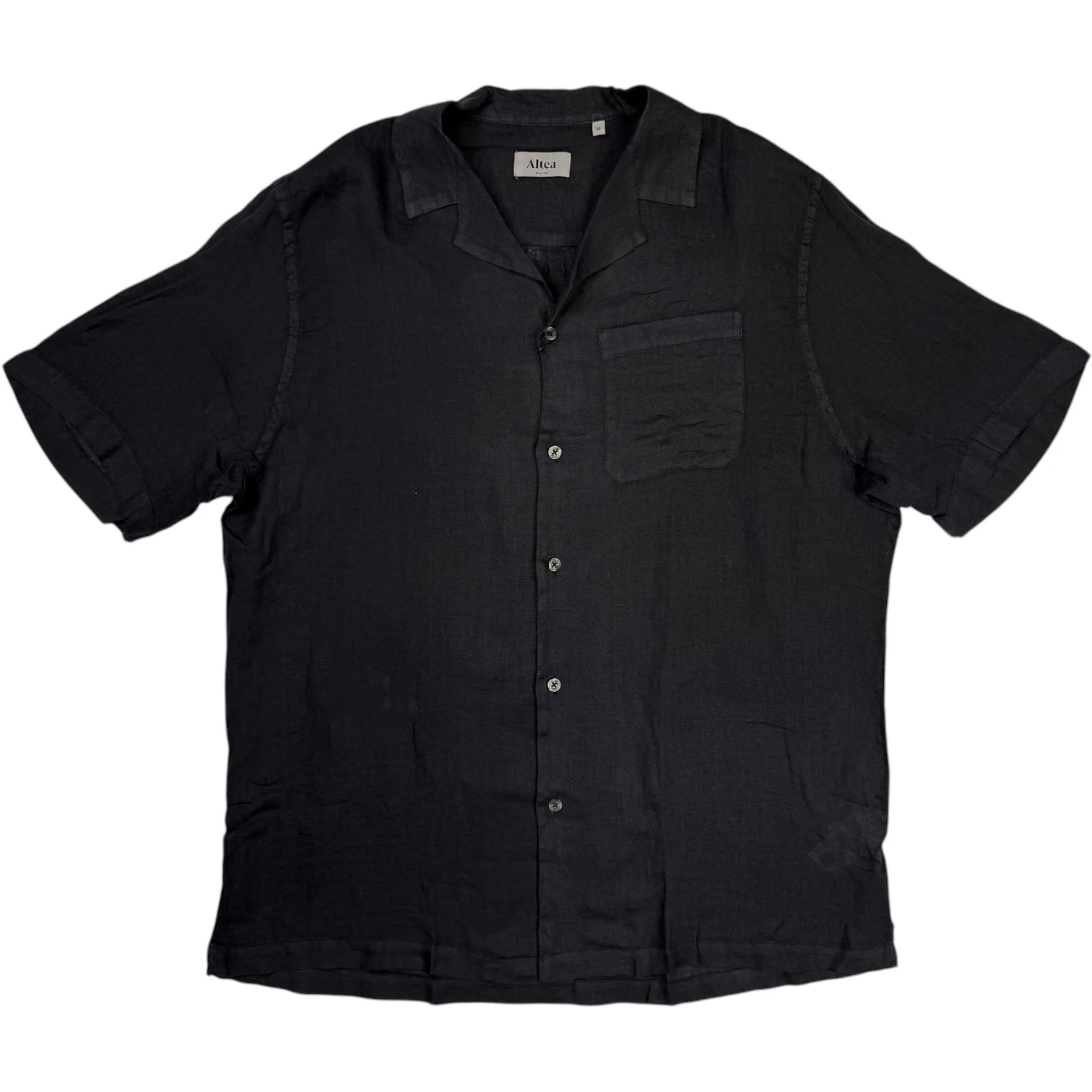 Hadley Short-Sleeve Linen Shirt Navy