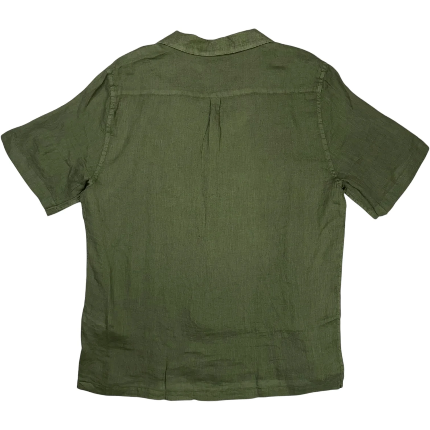 Hadley Short-Sleeve Linen Shirt Army Green - Image 2