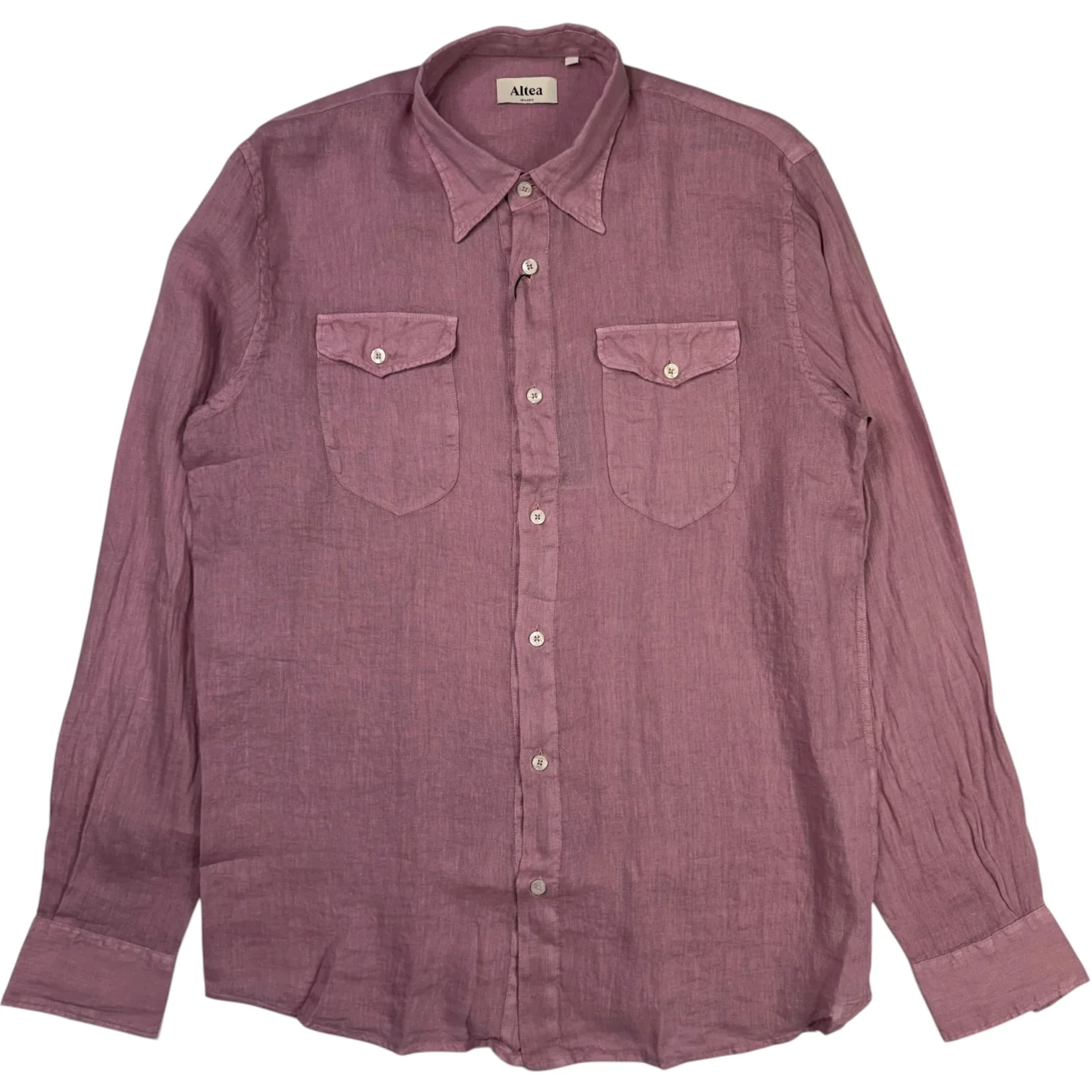 Dallas Linen Overshirt Dark Mauve - Image 2