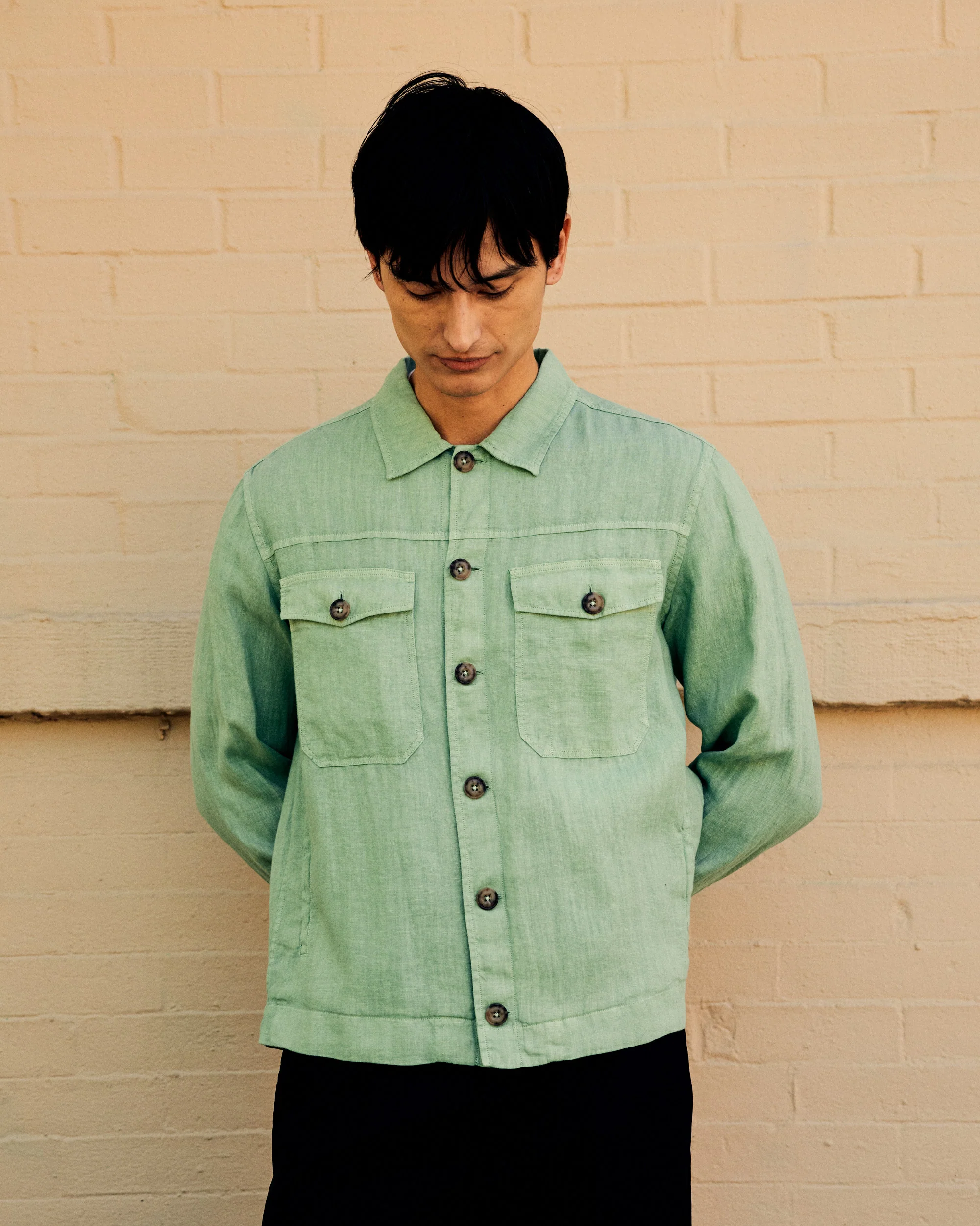 Mitchell Linen Jacket Teal