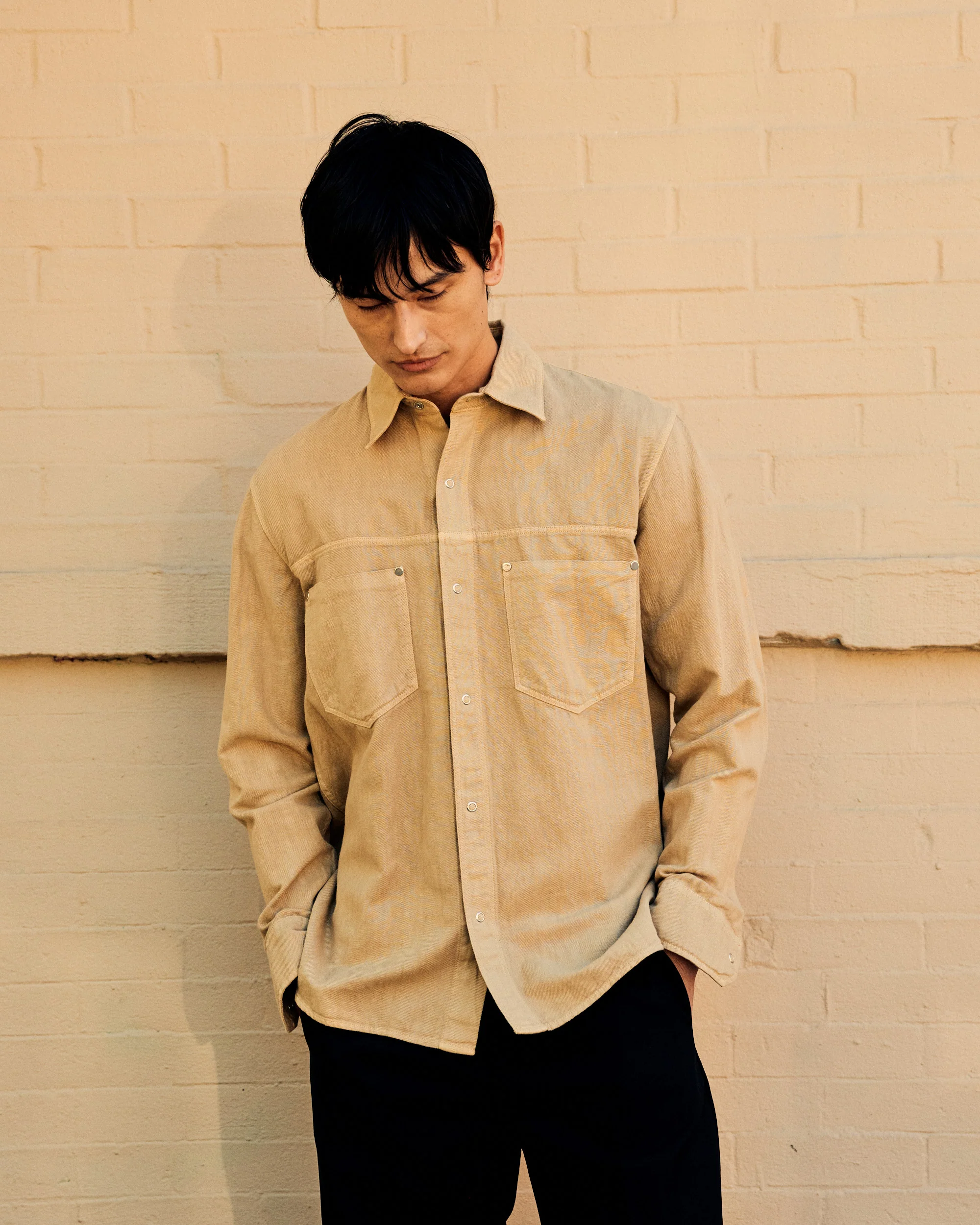 Sandell Cotton-Linen Overshirt Beige
