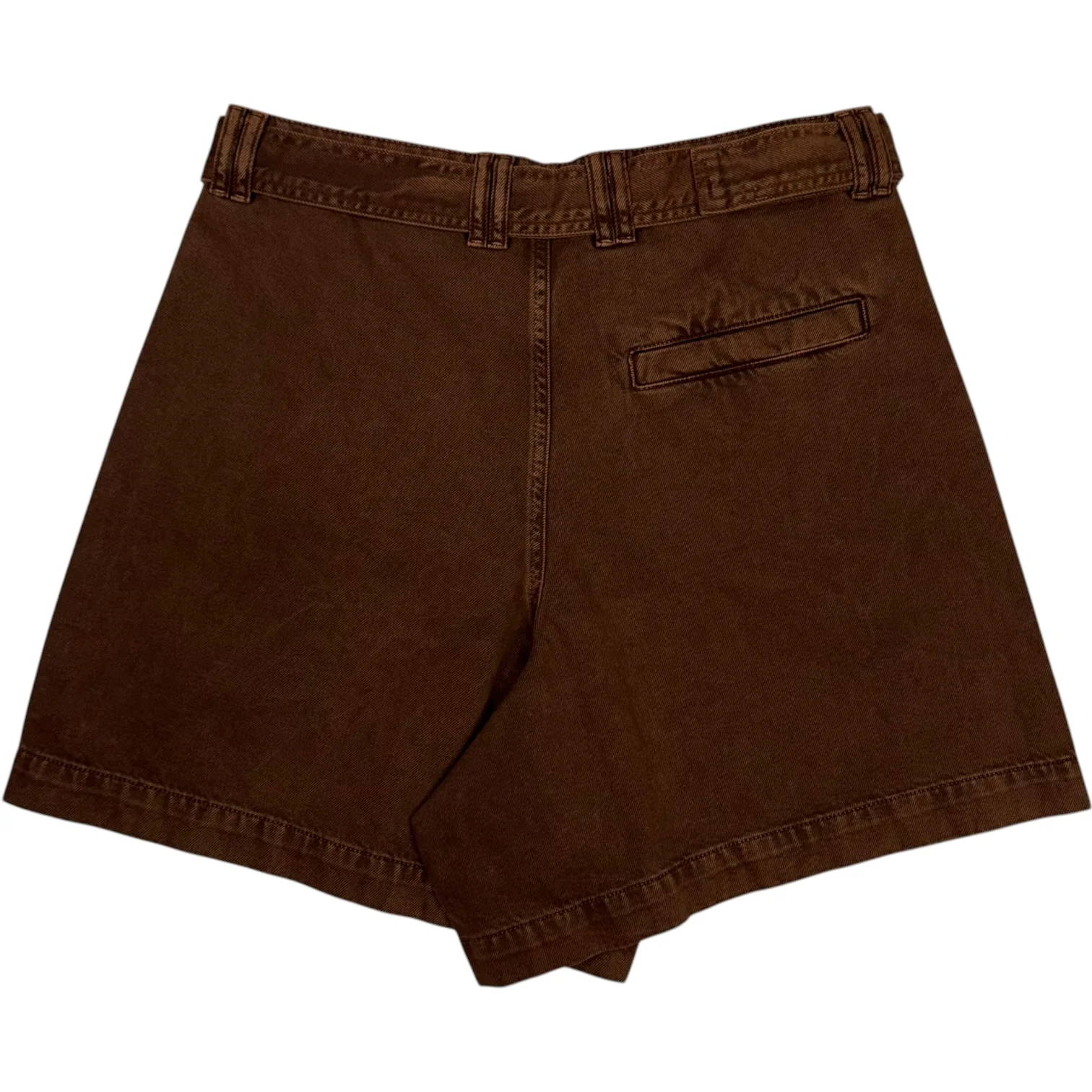 Aadan Belted Denim Shorts Brown - Image 2
