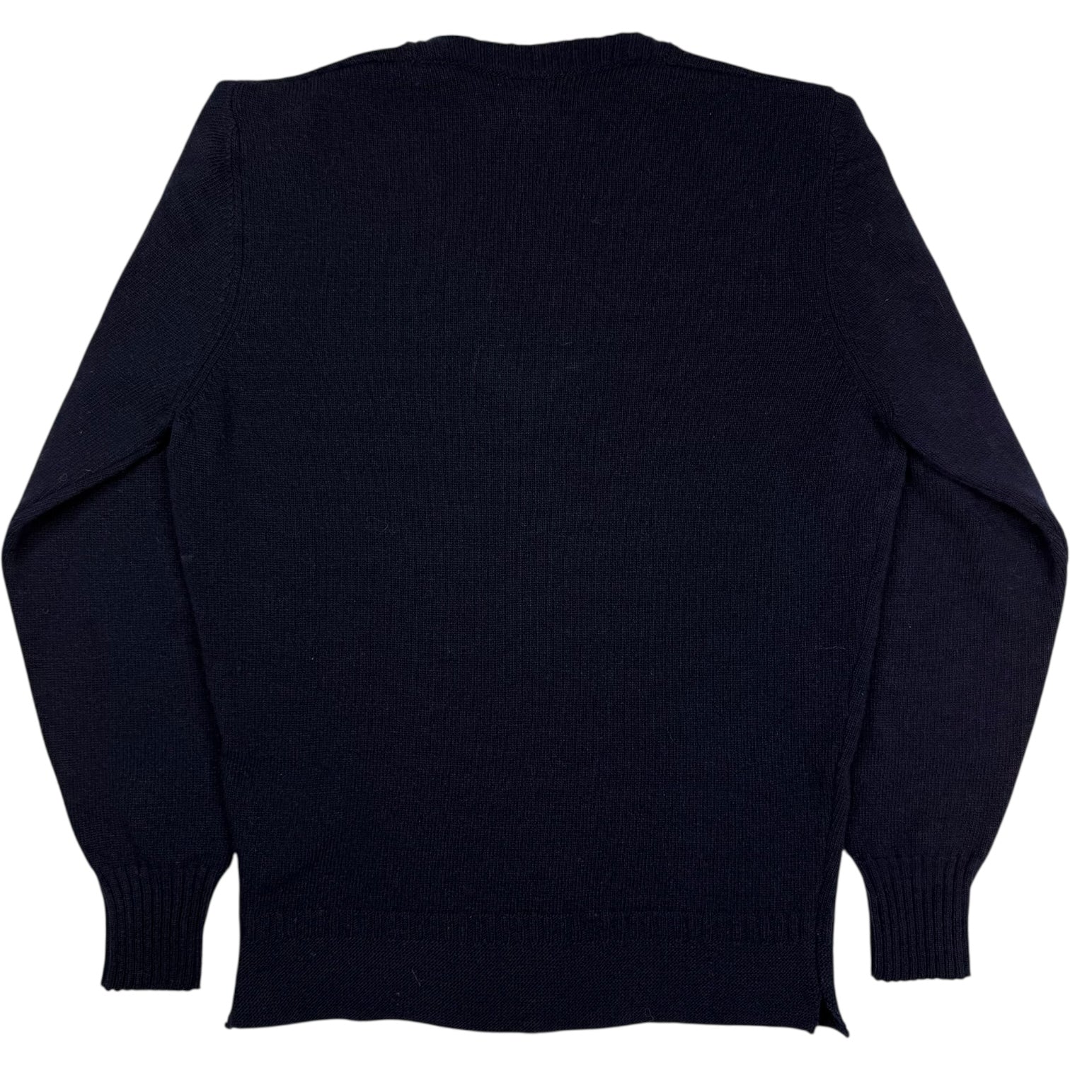 Aarsita Cardigan V Neck Sweater Navy Wool - Image 2
