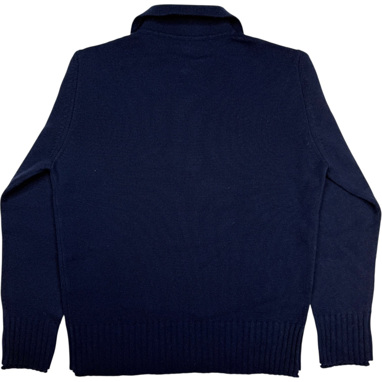 Aashton Knit Polo Wool Blend Navy - Image 2