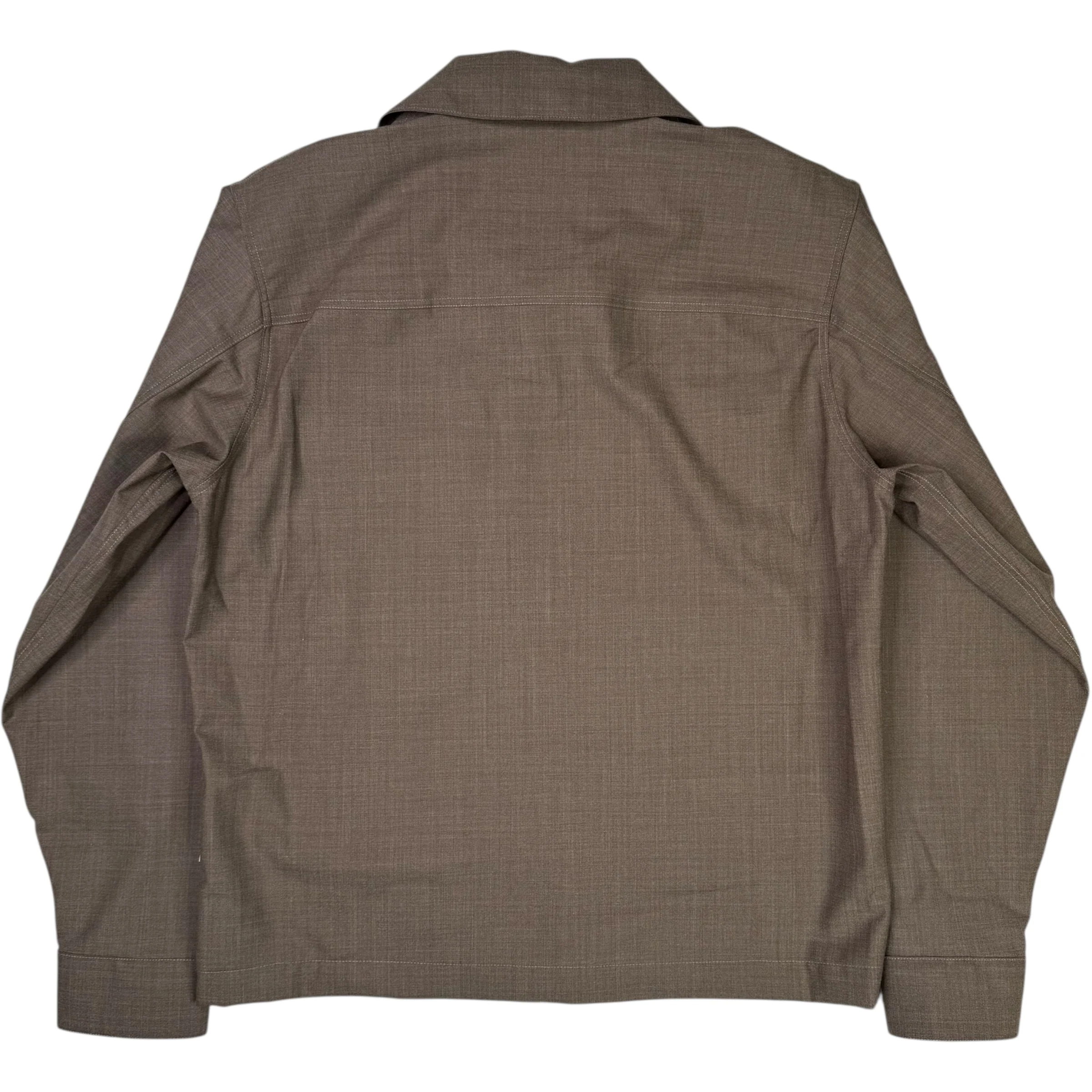 Alban Jacket Khaki Melange Wool Polyester Blend - Image 2