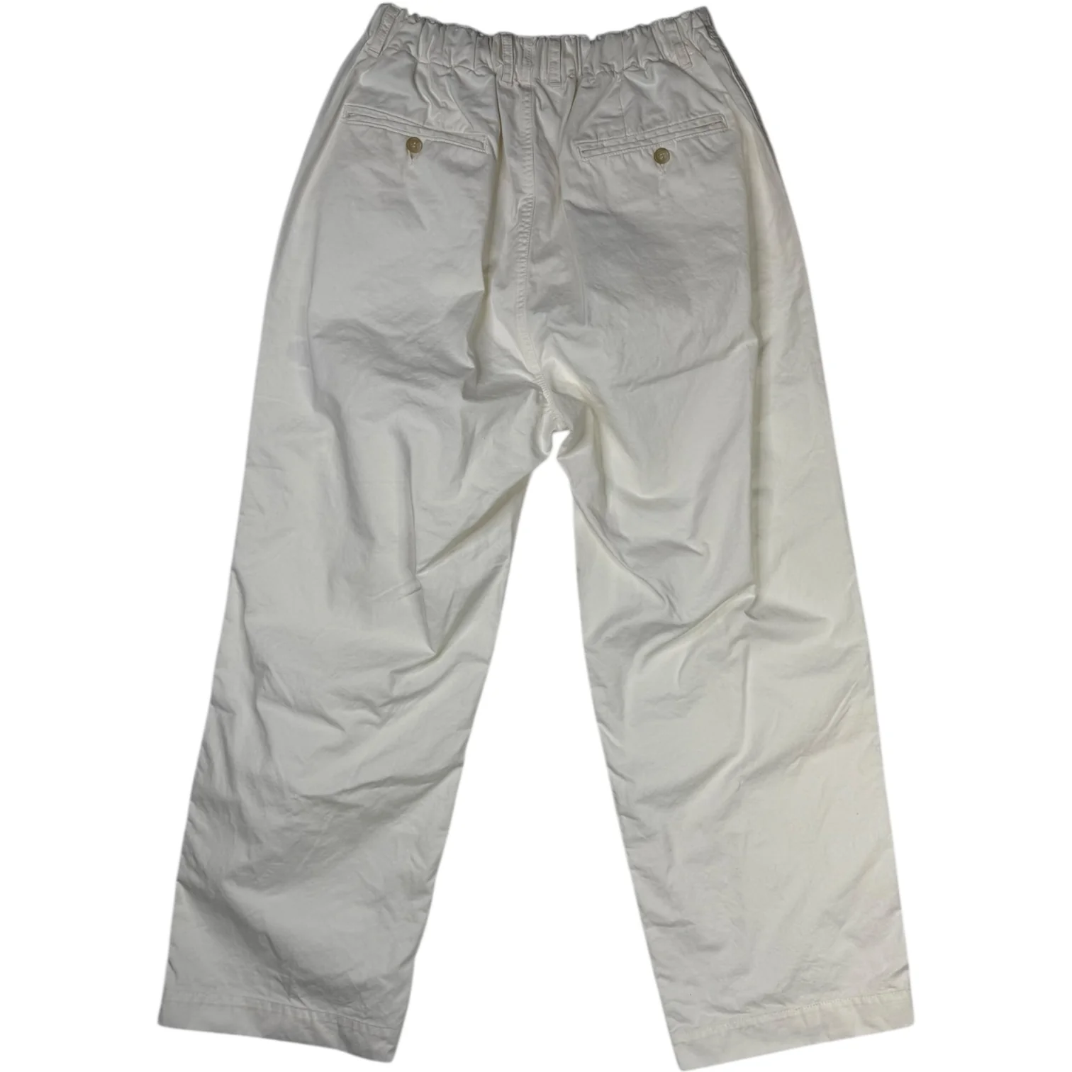 Chino Cloth Single Pleat Baggy Pant White - Image 2