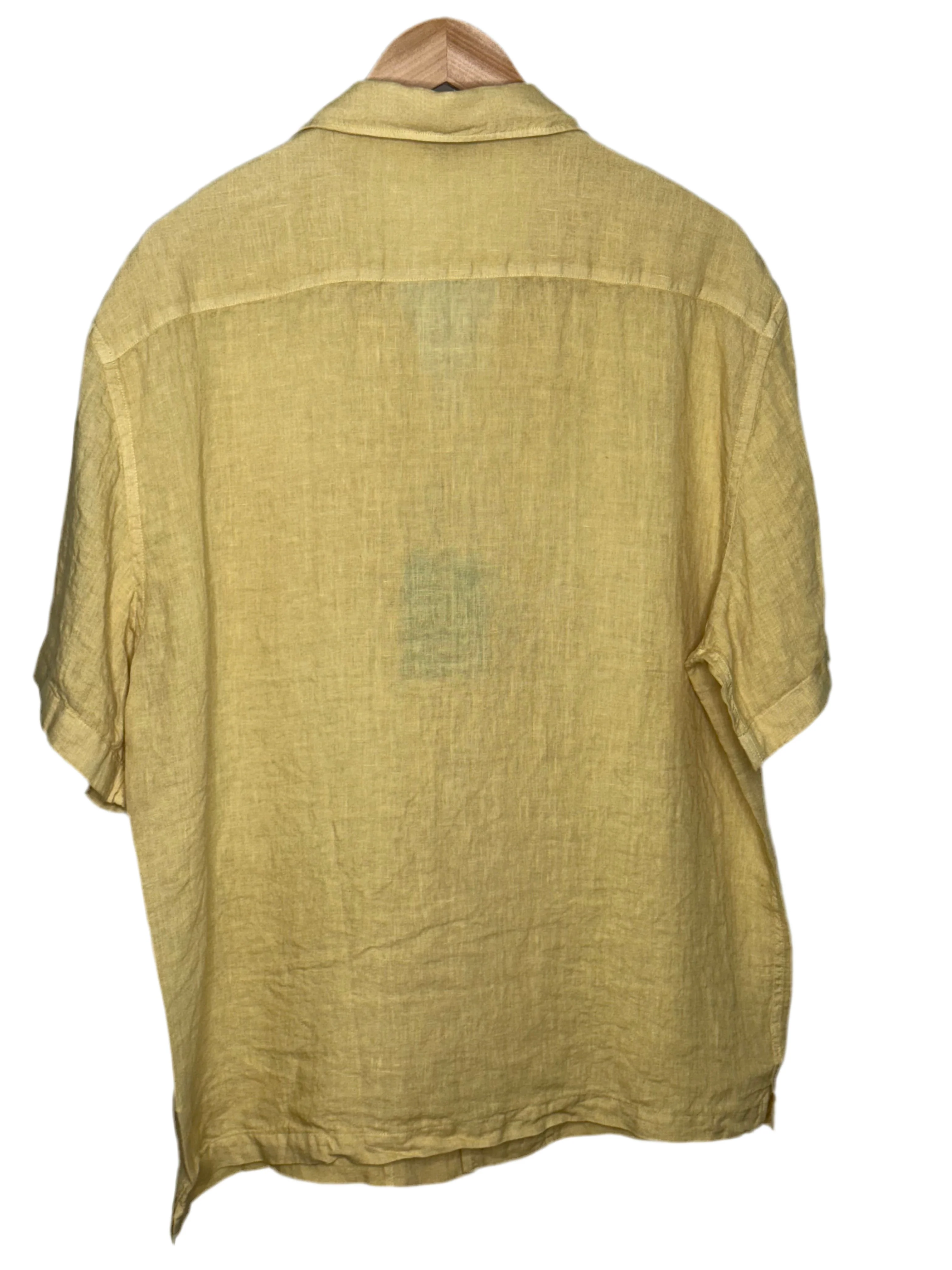 Bart Short Sleeve Linen Shirt Yellow - Image 2