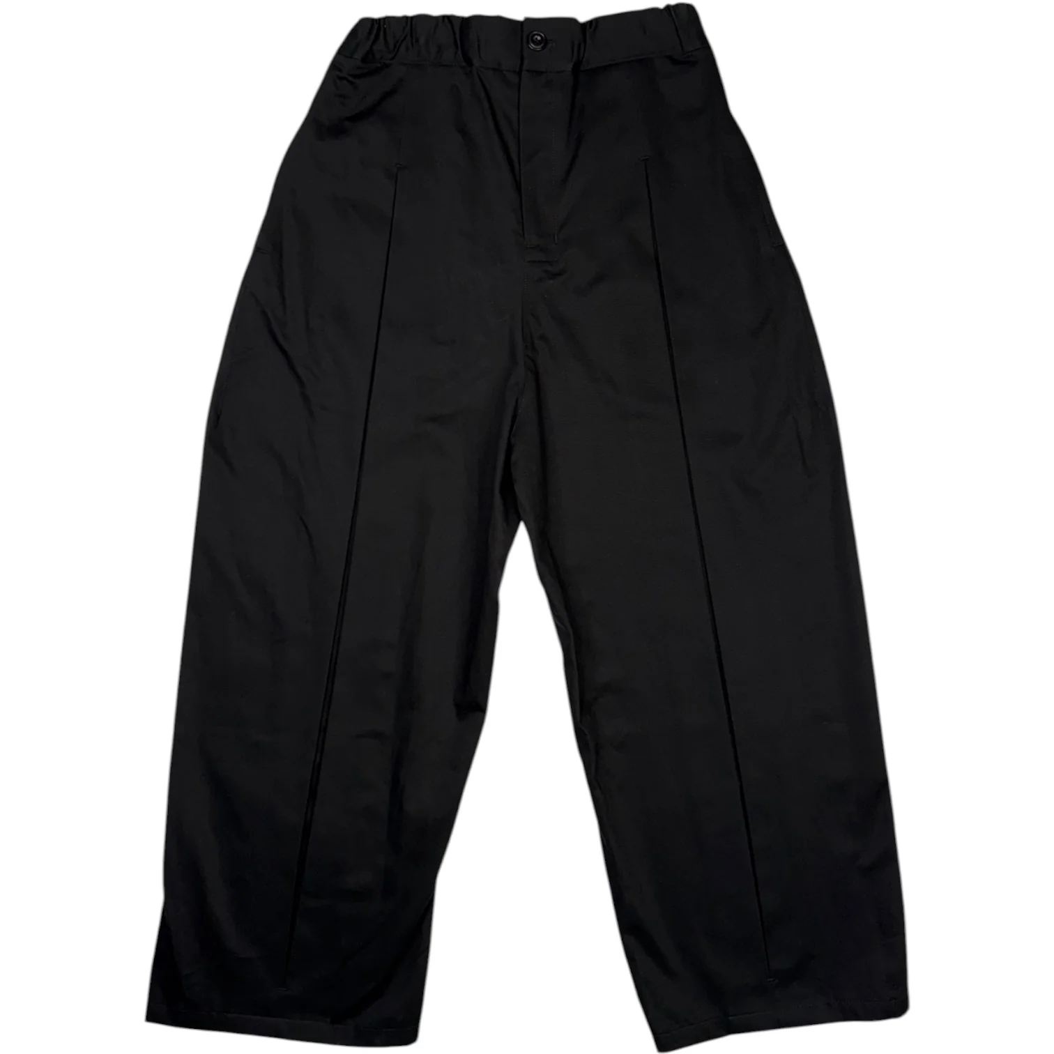 Box Pleat Trouser Cotton Drill Black