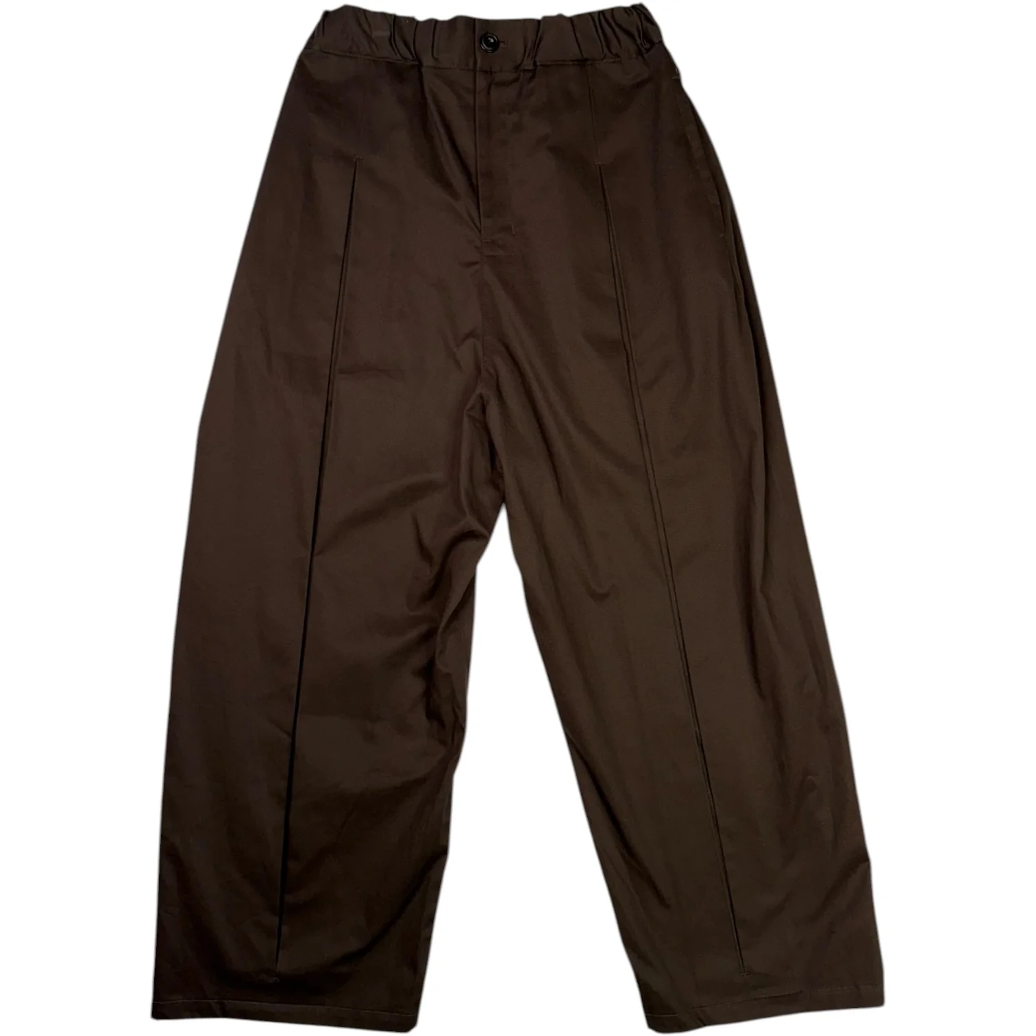 Box Pleat Trouser Cotton Drill Brown