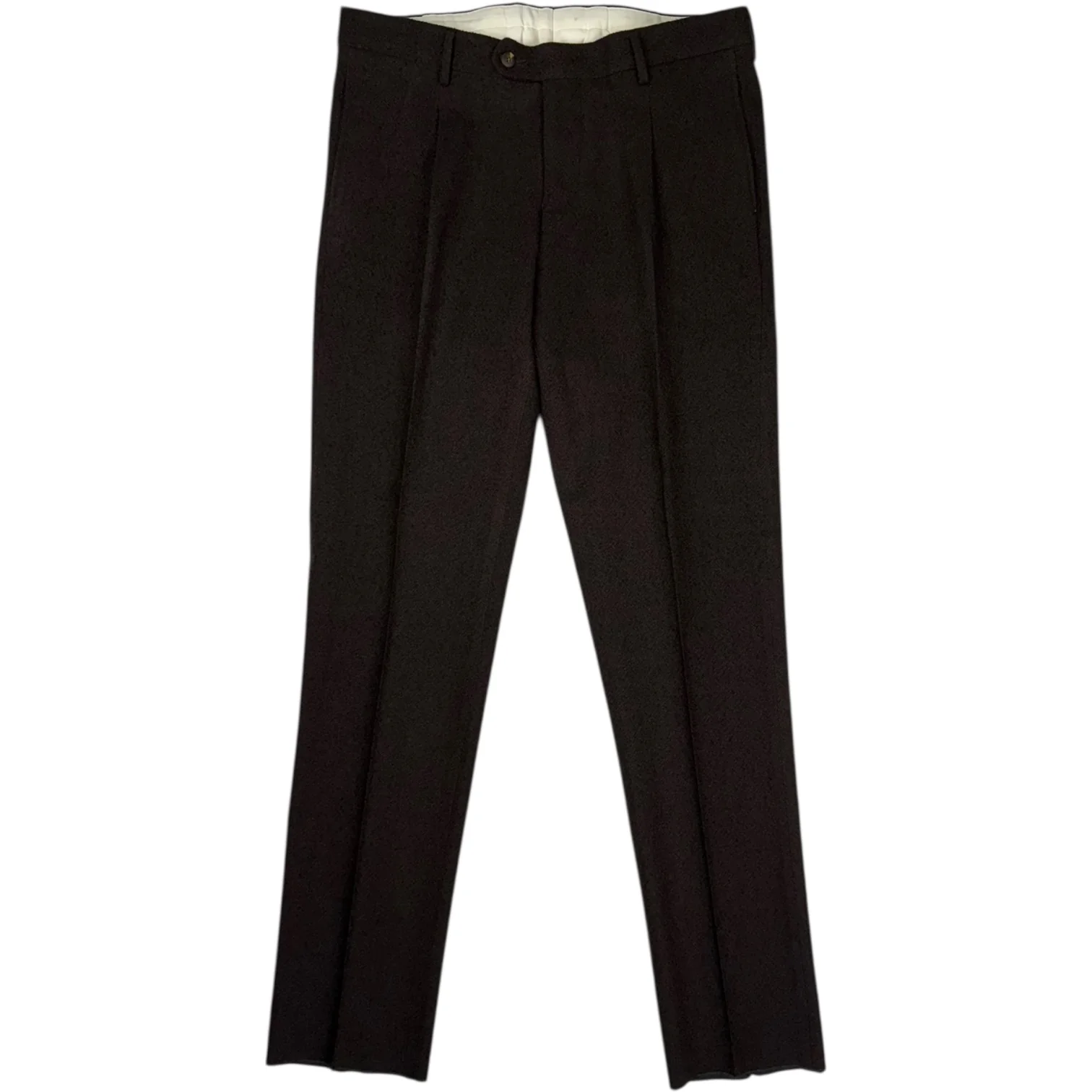 Brown Tweed Straight Leg Trouser