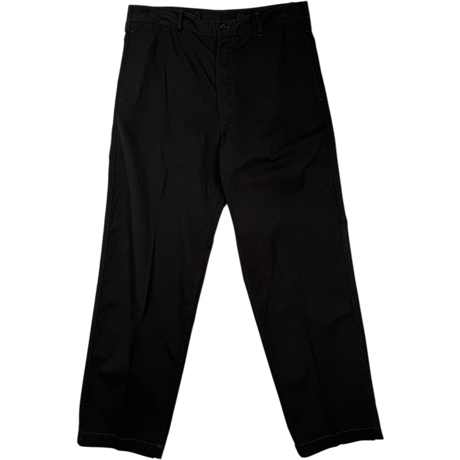 Buckle Back Trouser Dark Navy Cotton