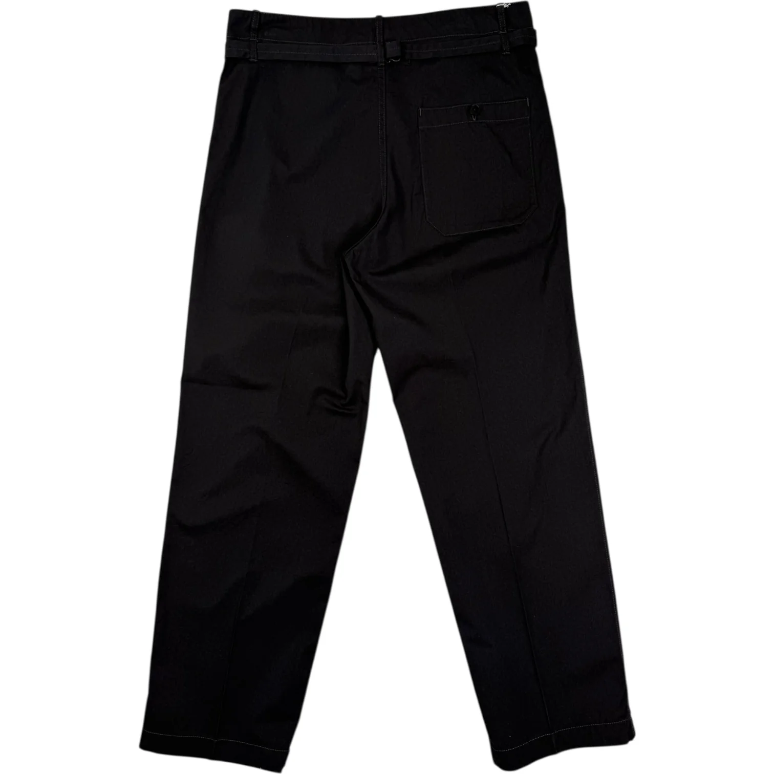 Buckle Back Trouser Dark Navy Cotton - Image 2
