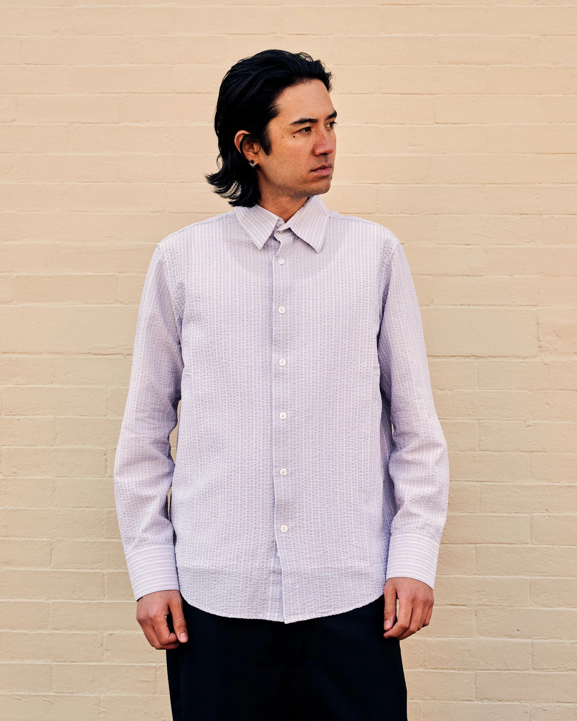 Business Shirt Lavender Stripe - Image 2
