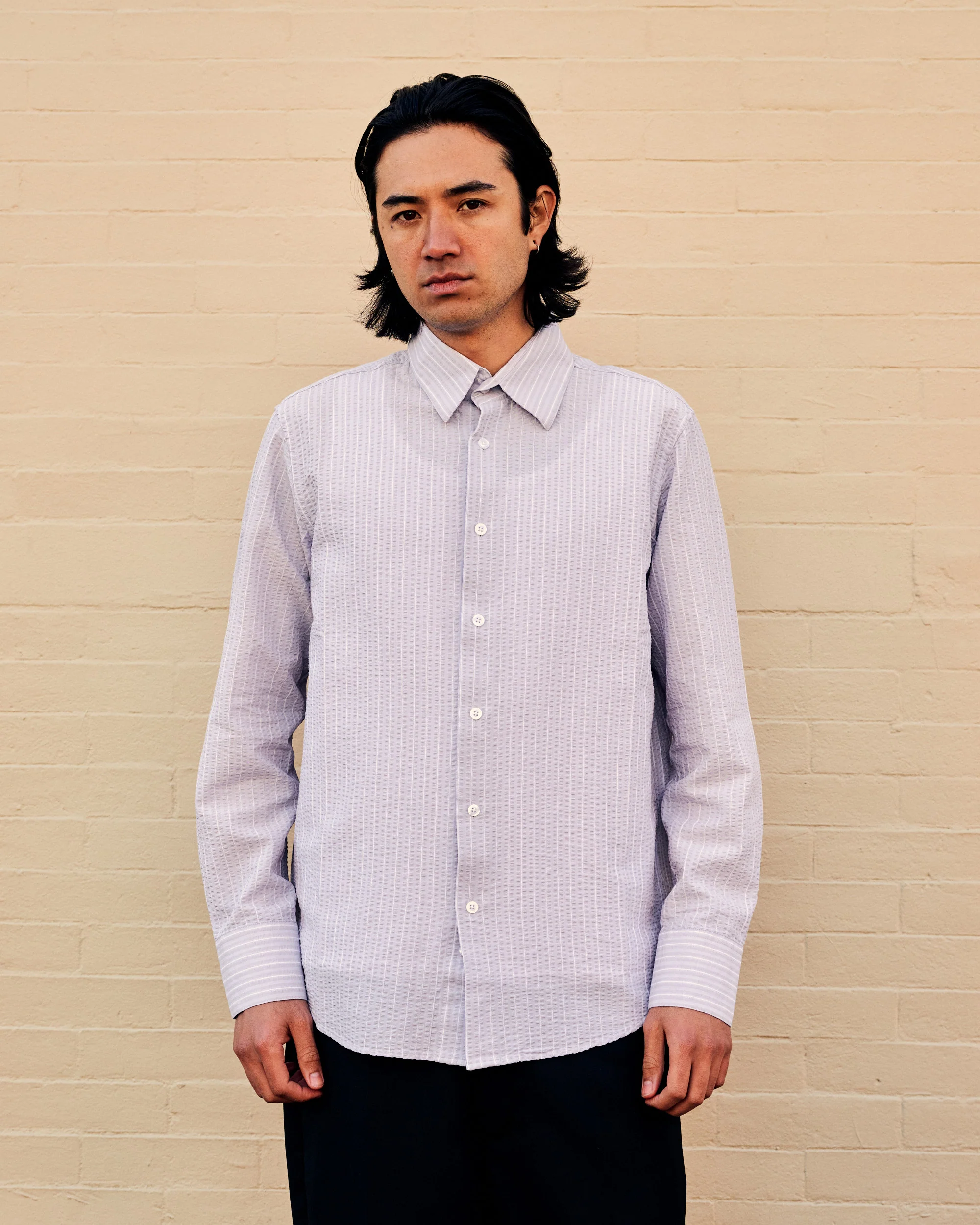 Business Shirt Lavender Stripe - Image 4