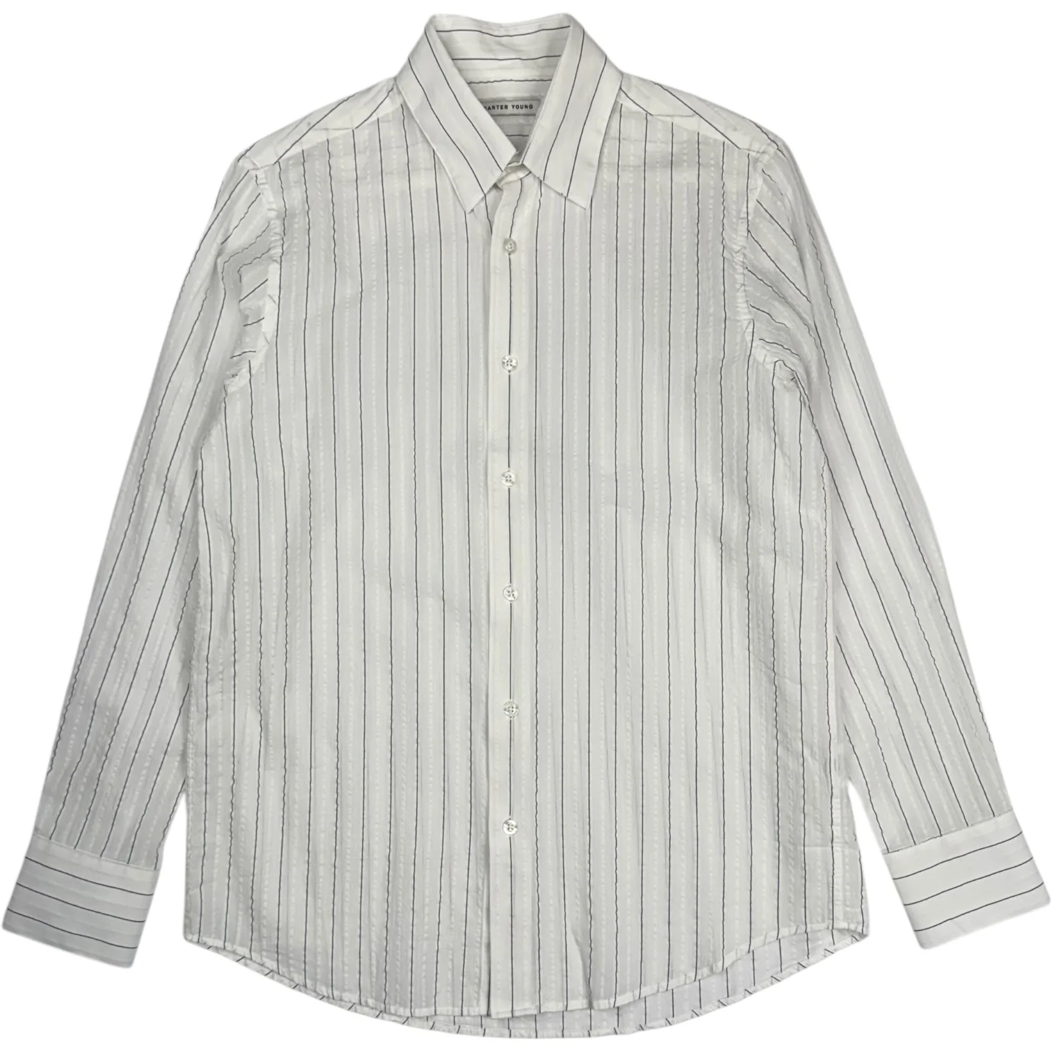 Business Shirt White Blue Stripe - Image 2