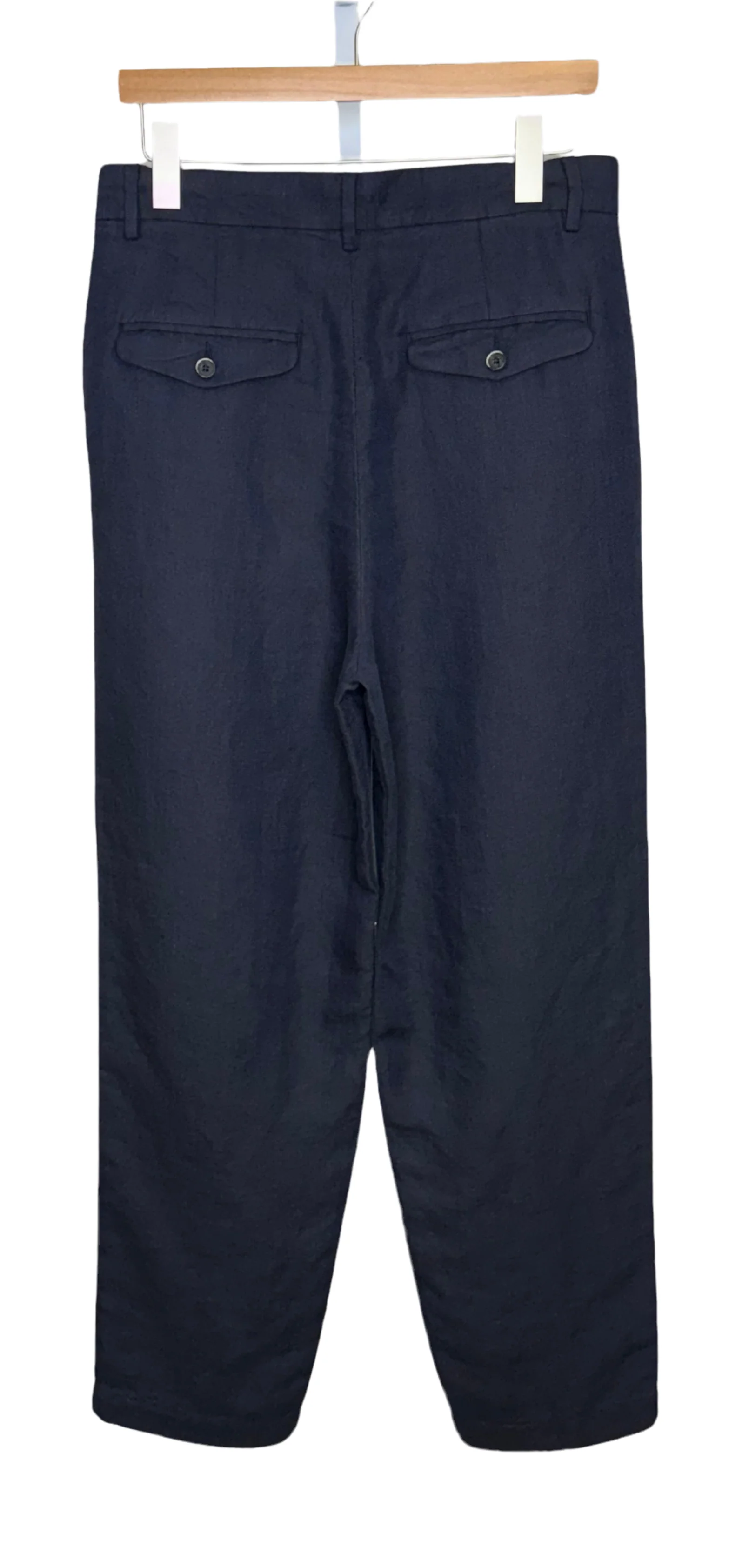 Canasta Trousers Navy Linen Herringbone - Image 7