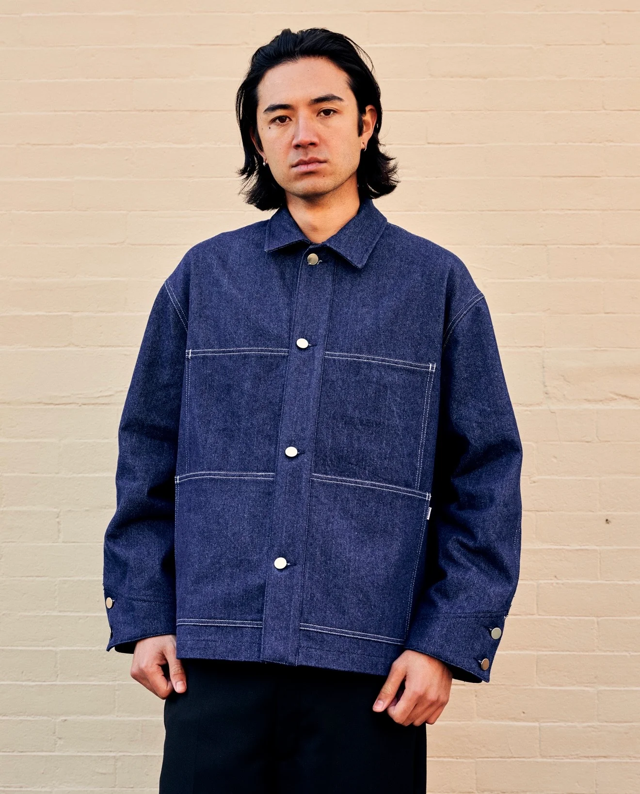 Chore Coat Scoured Indigo 12oz Cotton Denim - Image 4