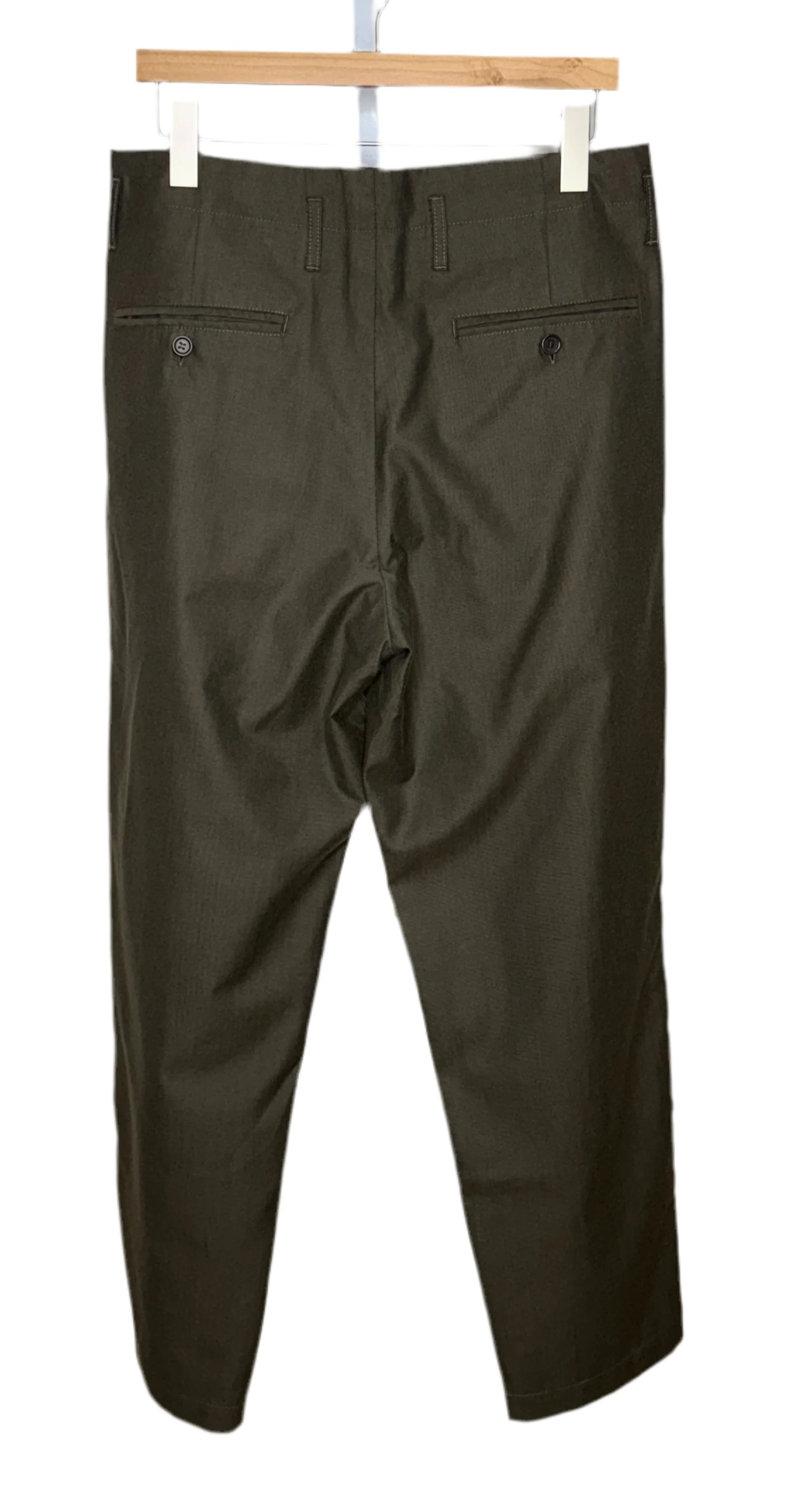 Collins Trouser Olive Portuguese Wool Blend - Image 2