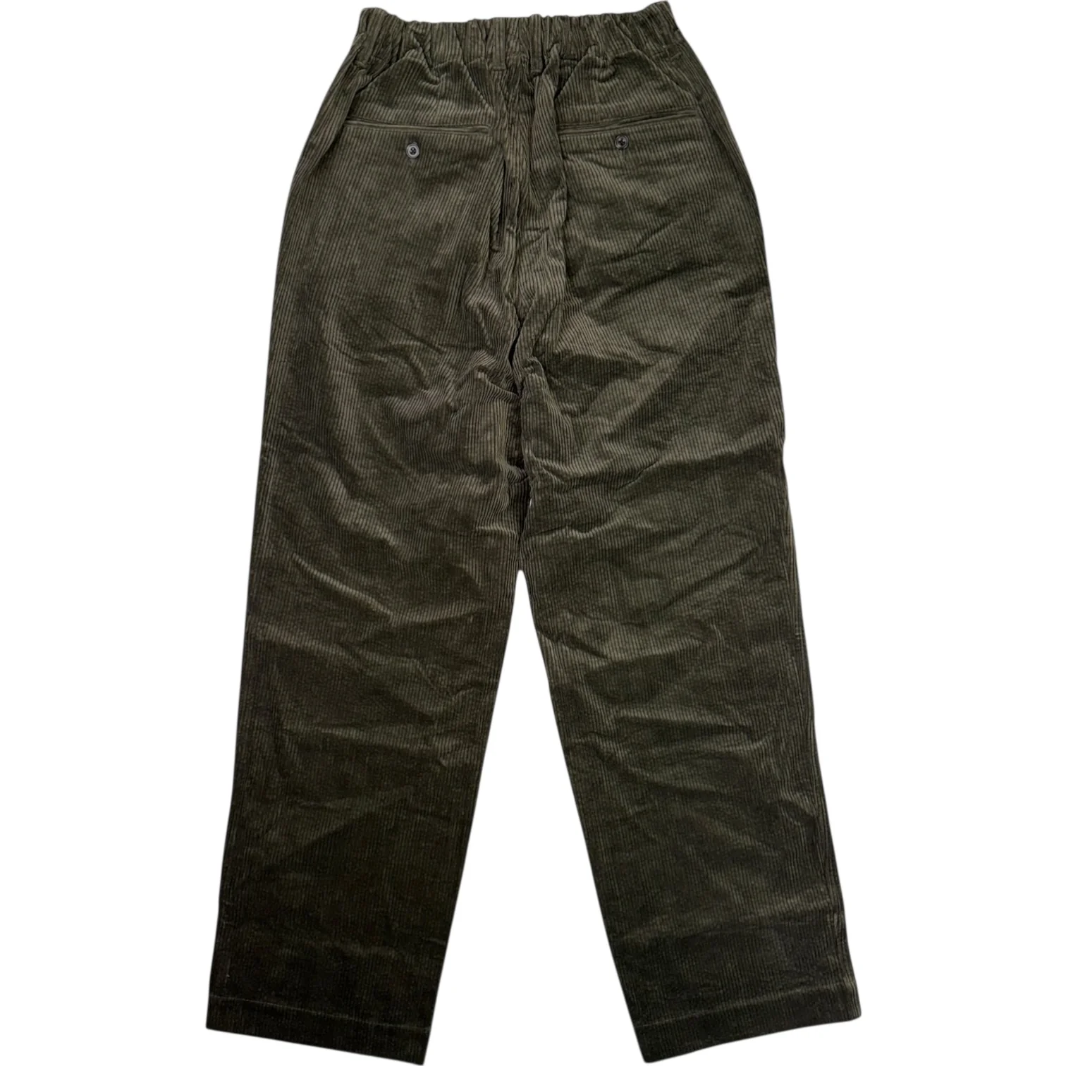 Corduroy Baggy Pants Olive Cotton - Image 2