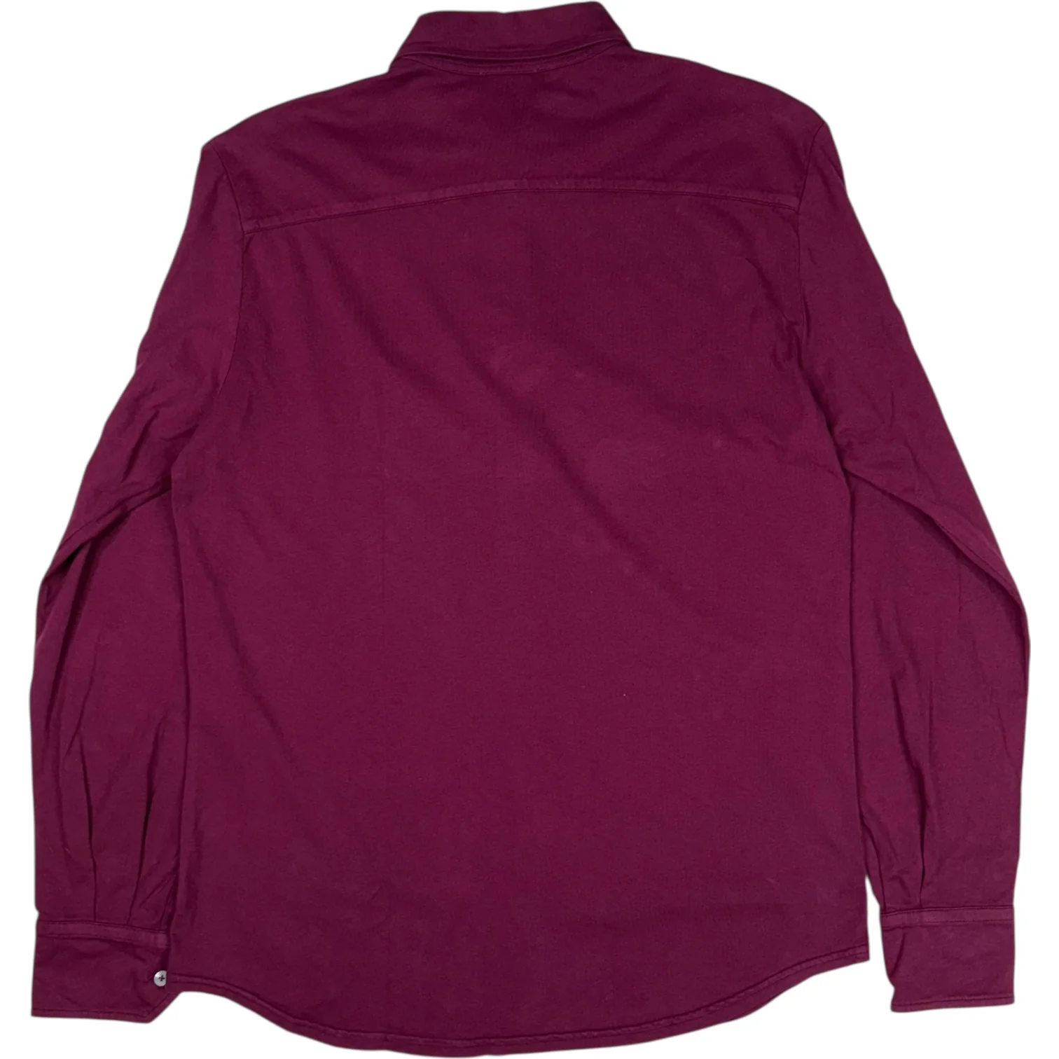 Cotton Jersey Button Front Shirt Maroon - Image 2