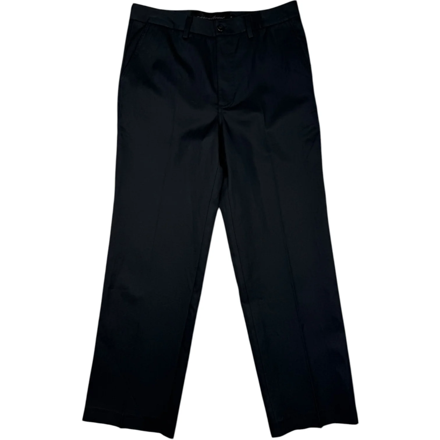 Cotton Linen Flat Front Deep Navy
