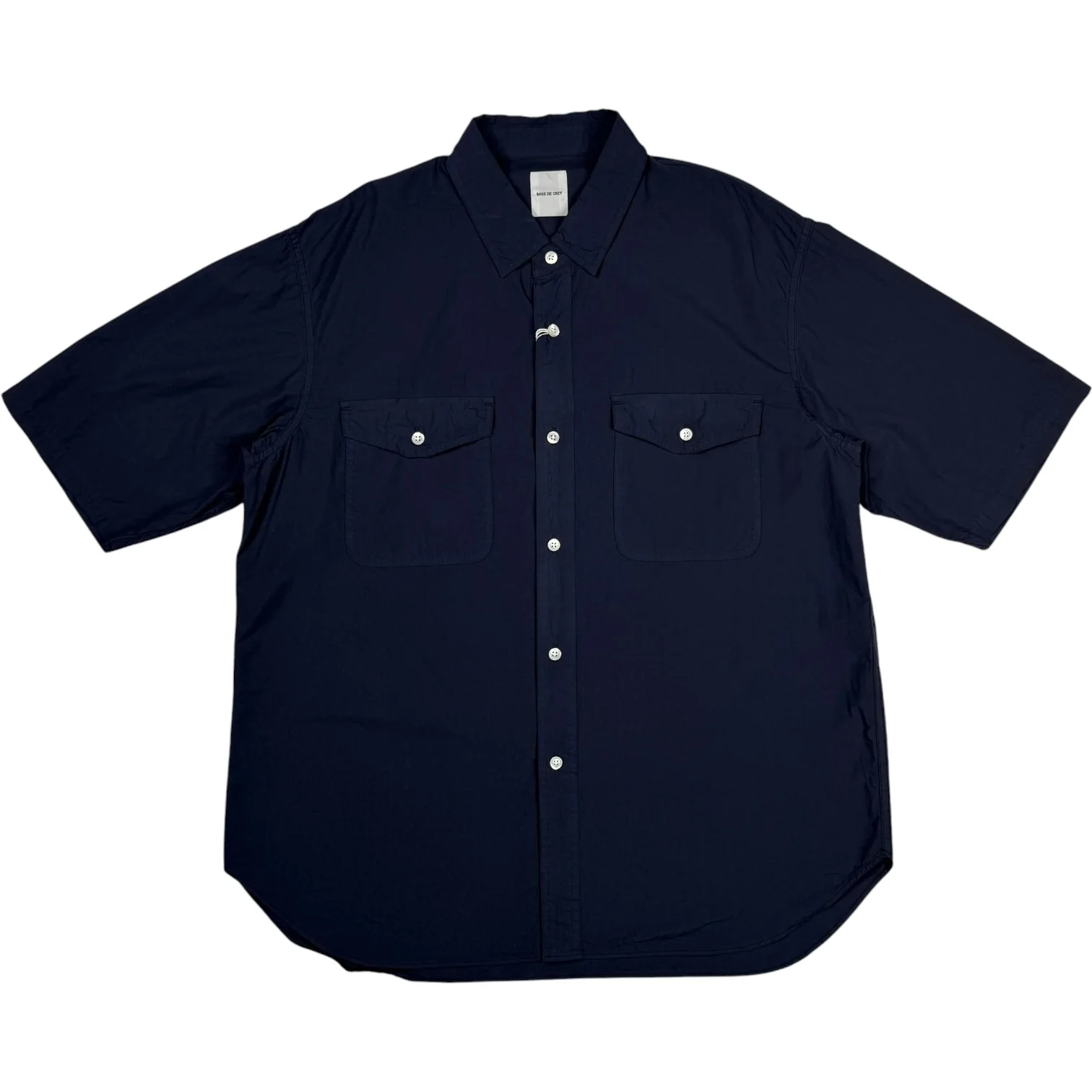 Cotton Navy Short Sleeve Shirt