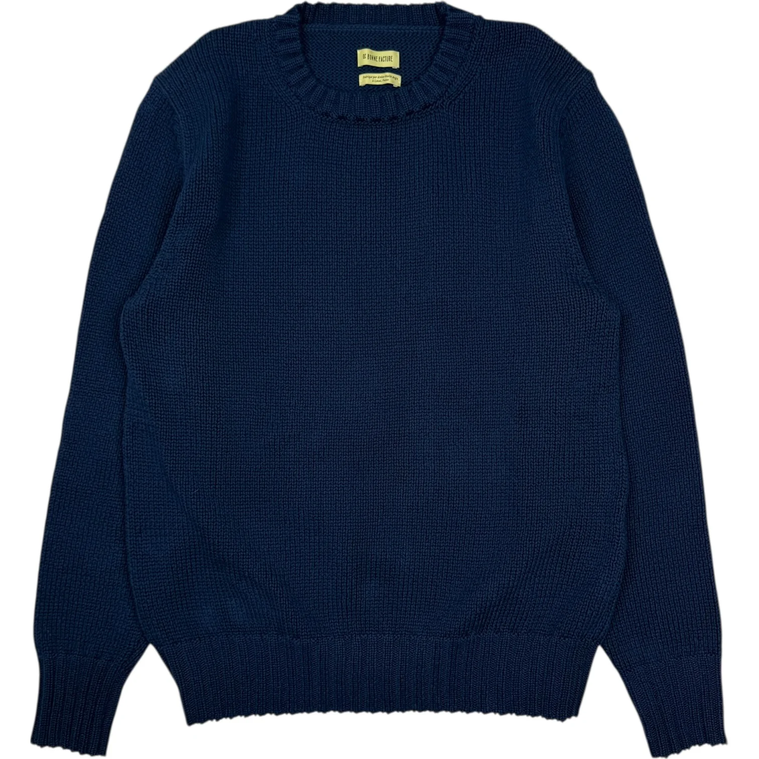 Crewneck Sweater Tricotine Cotton Yarn Navy - Image 2