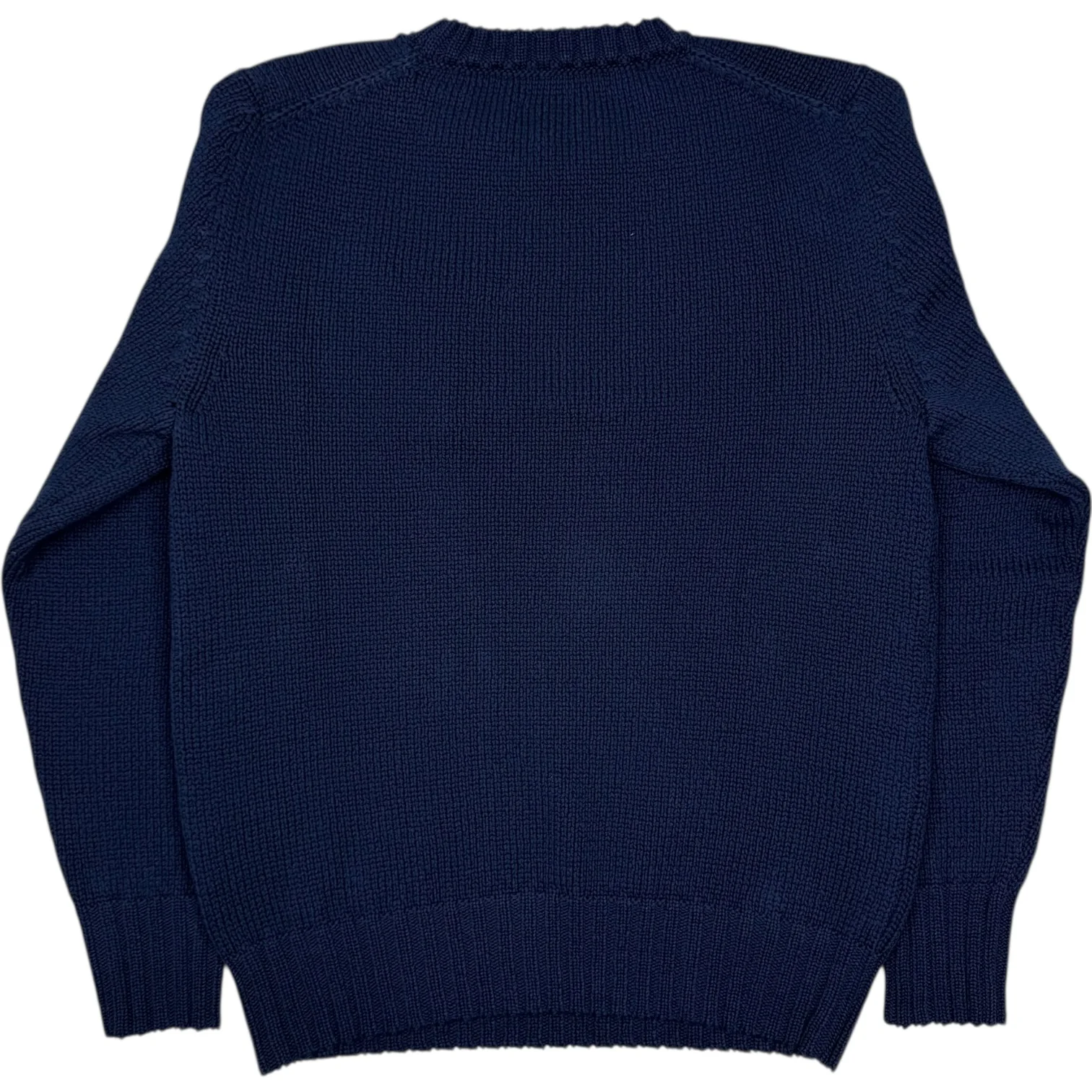 Crewneck Sweater Tricotine Cotton Yarn Navy - Image 4