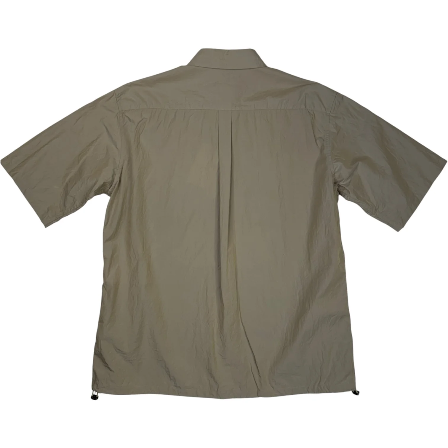 Crinkle Cotton Gray Short Sleeve Shirt - Image 2