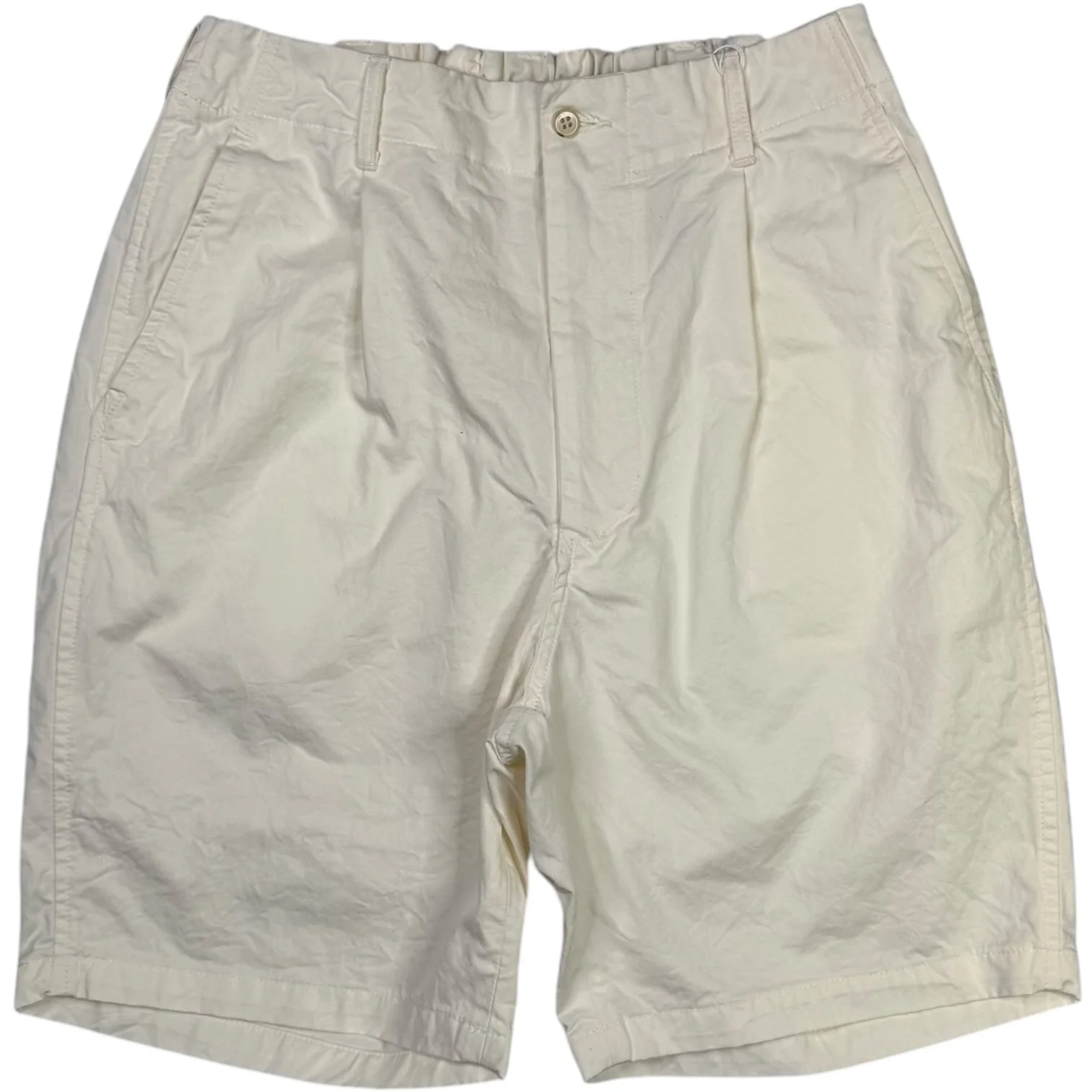 Crinkle Cotton Off White Short