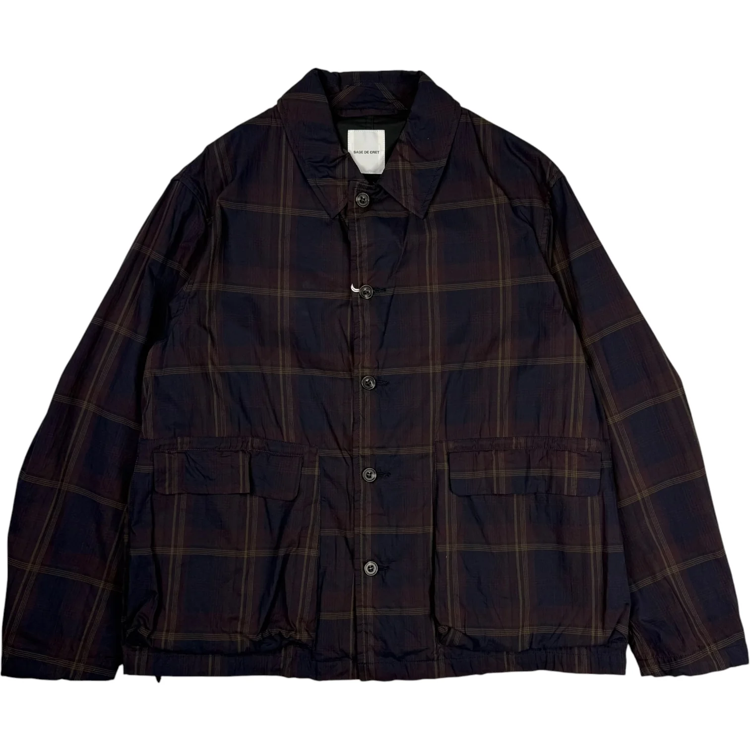 Crinkle Cotton Wine Coverall Jacket