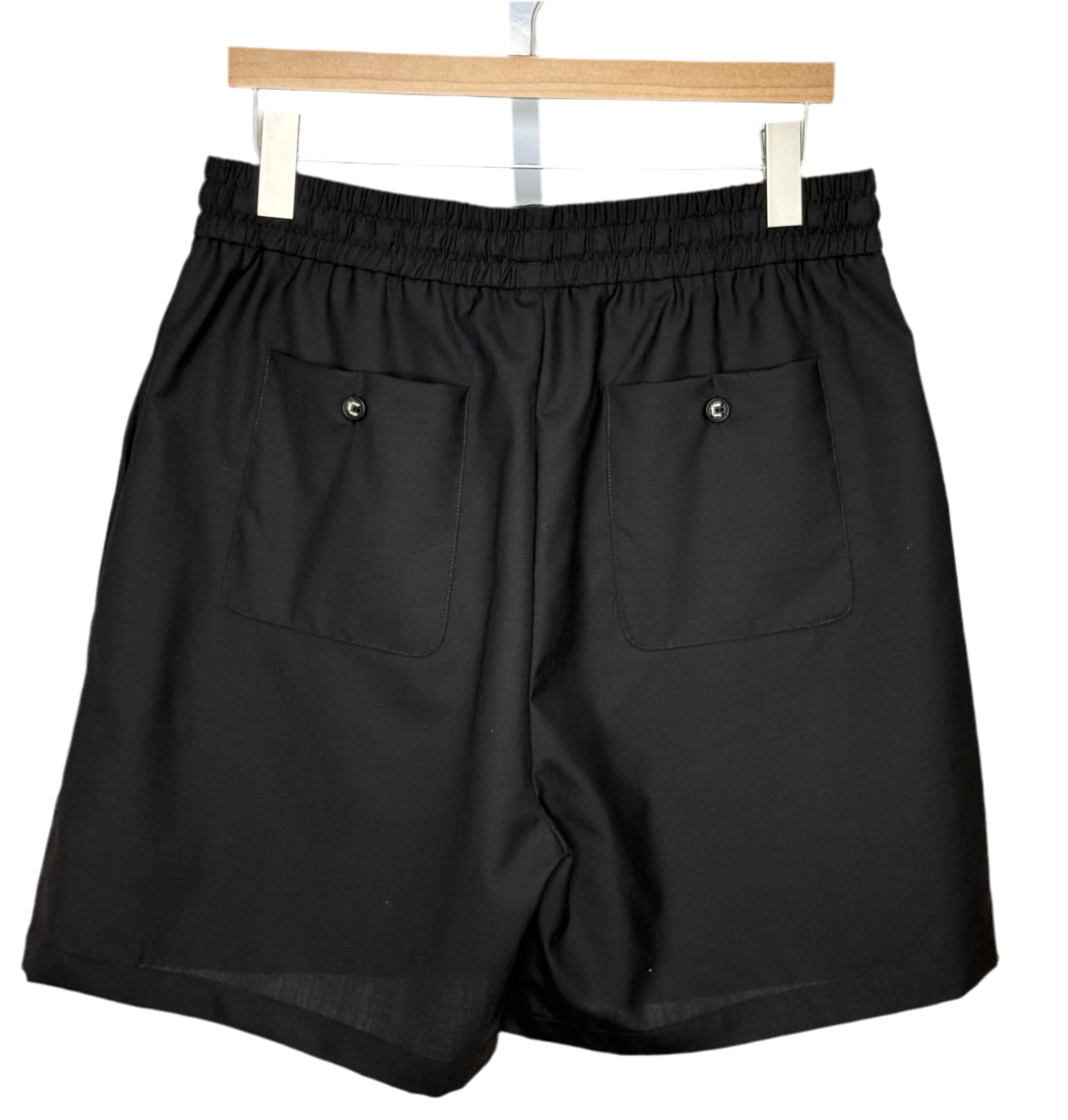 Enzo Elastic Waist Short Black Tropical Wool - Image 8