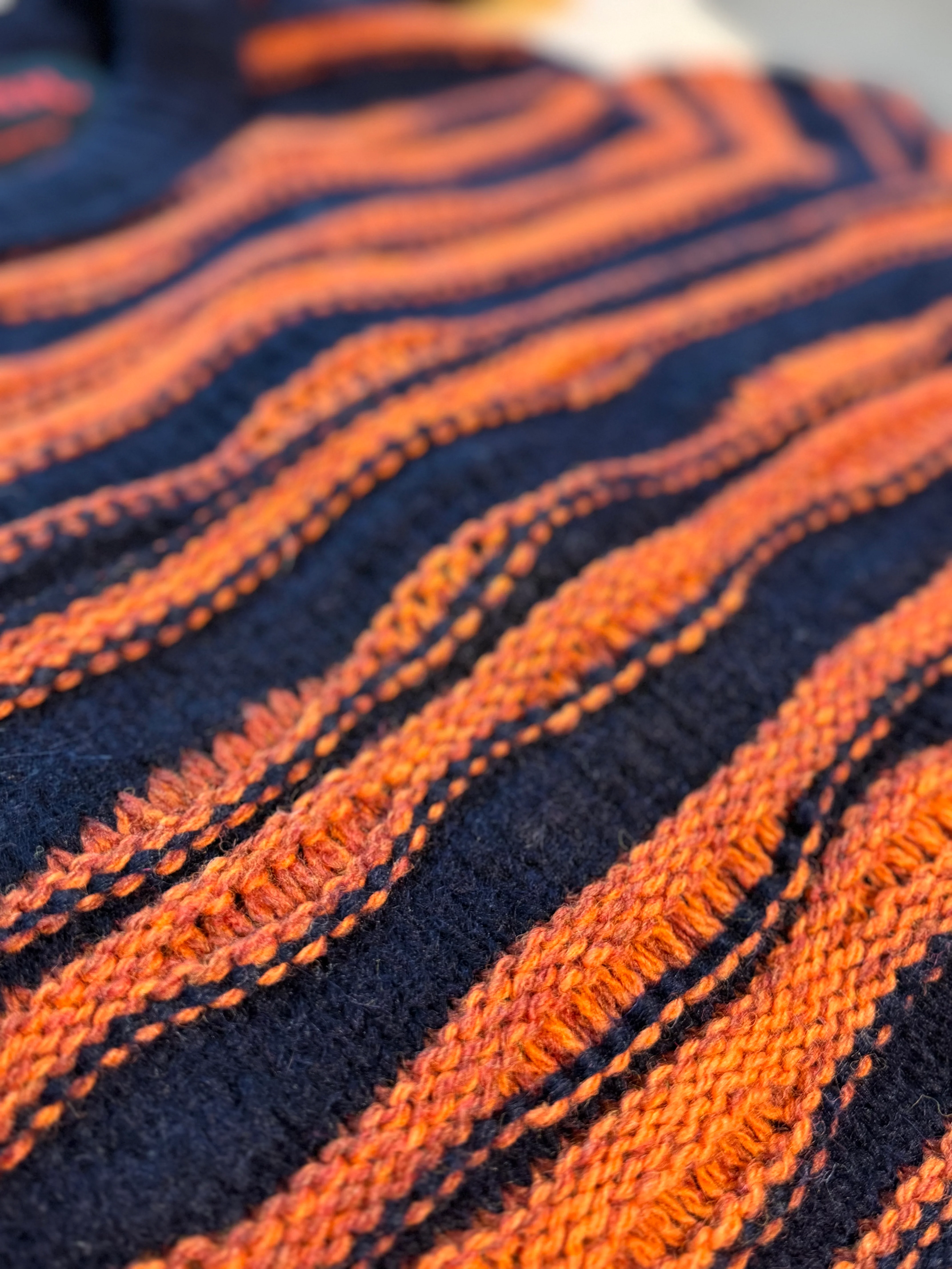 Cueva x Doppiaa FW24 Collaboration Round Neck Black Orange Stripe - Image 4