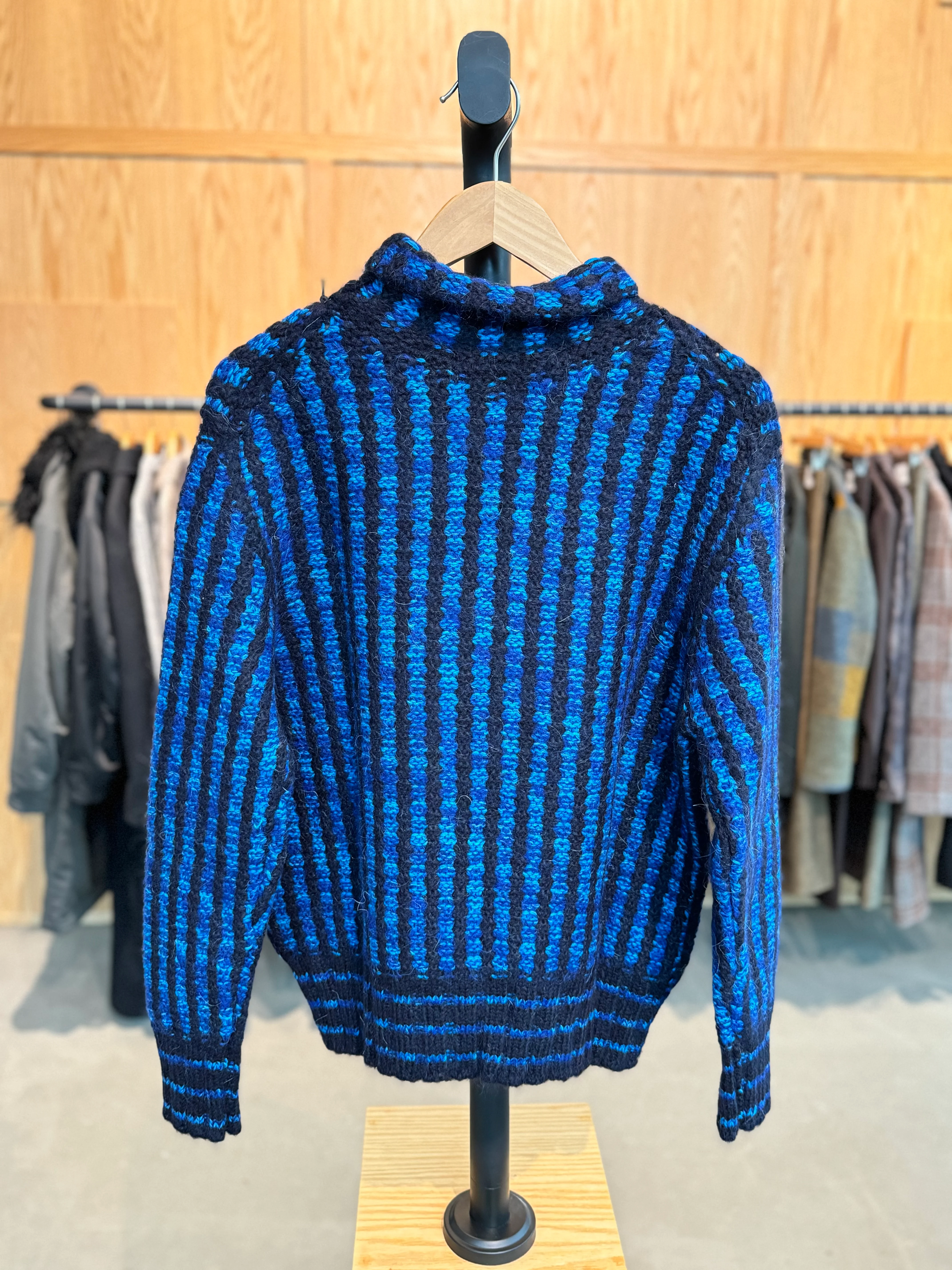Cueva x Doppiaa FW24 Collaboration Turtle Neck Royal Blue Black - Image 4