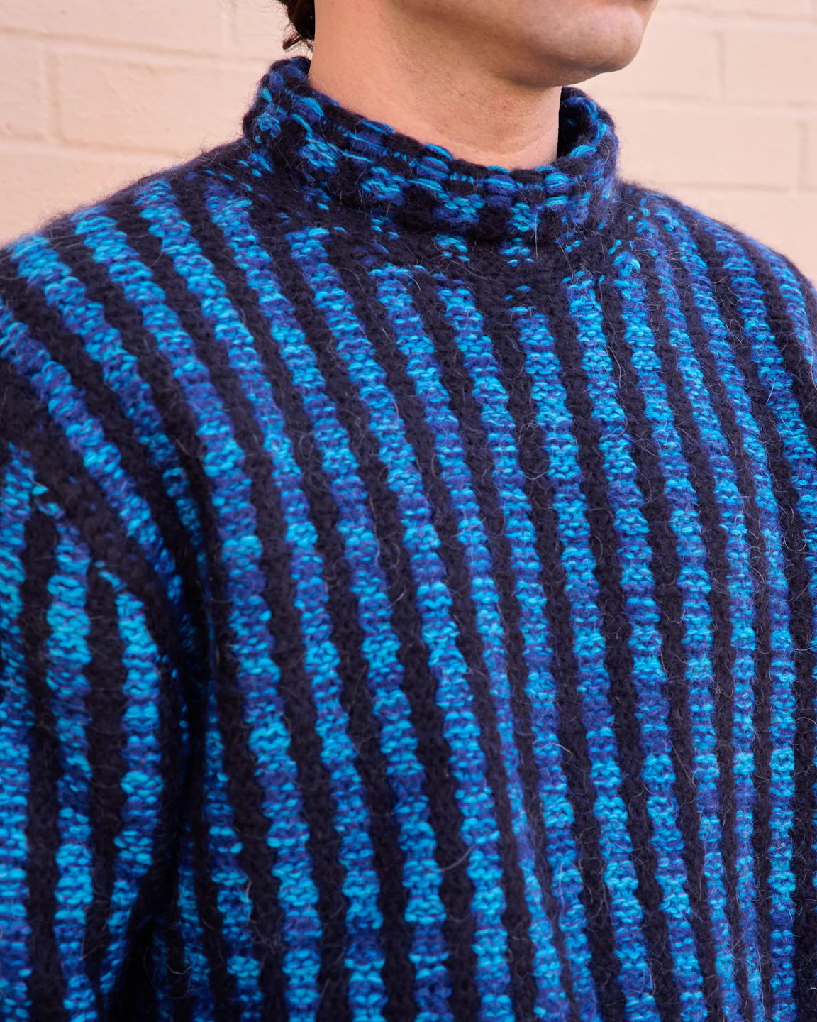 Cueva x Doppiaa FW24 Collaboration Turtle Neck Royal Blue Black - Image 6