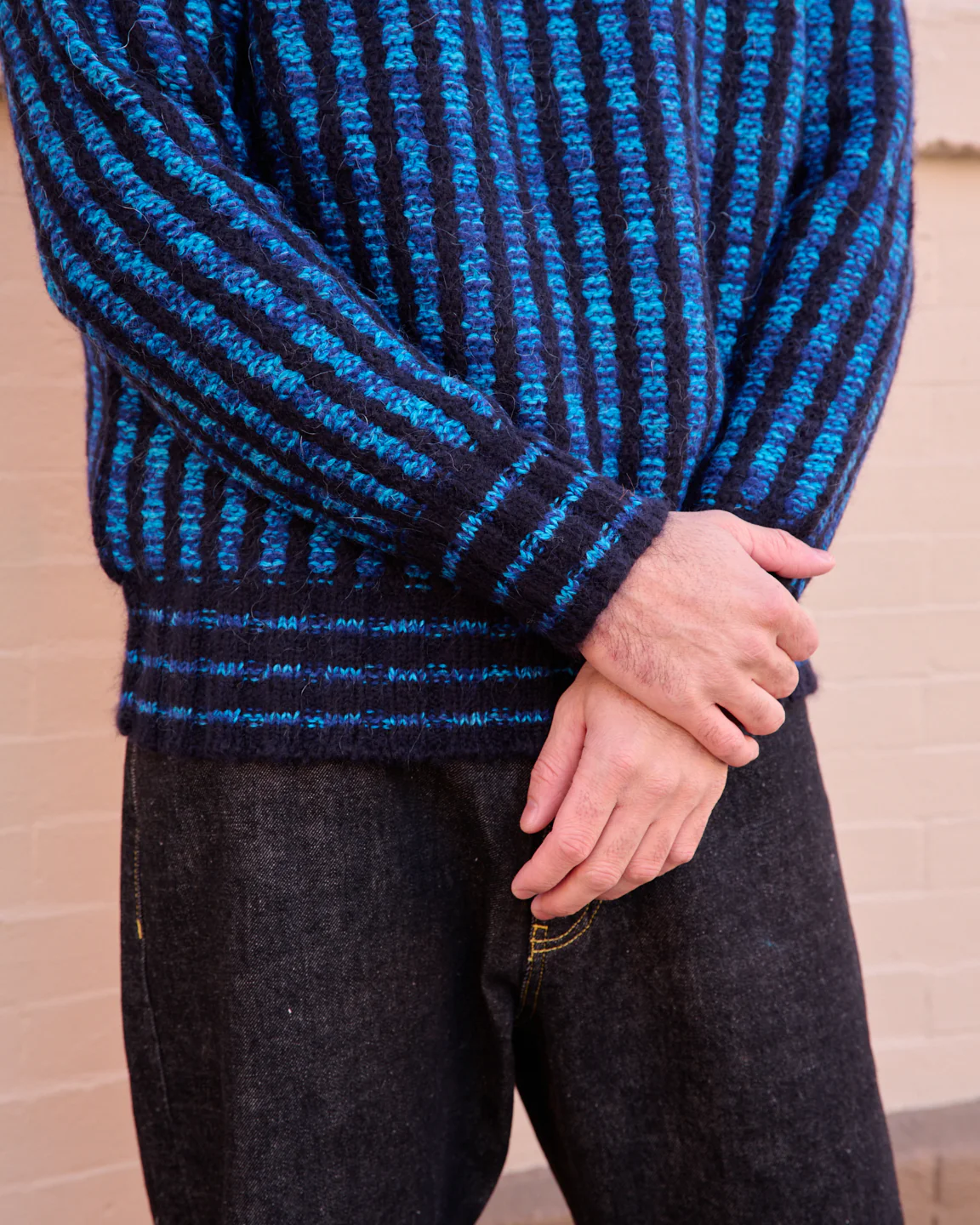 Cueva x Doppiaa FW24 Collaboration Turtle Neck Royal Blue Black - Image 7
