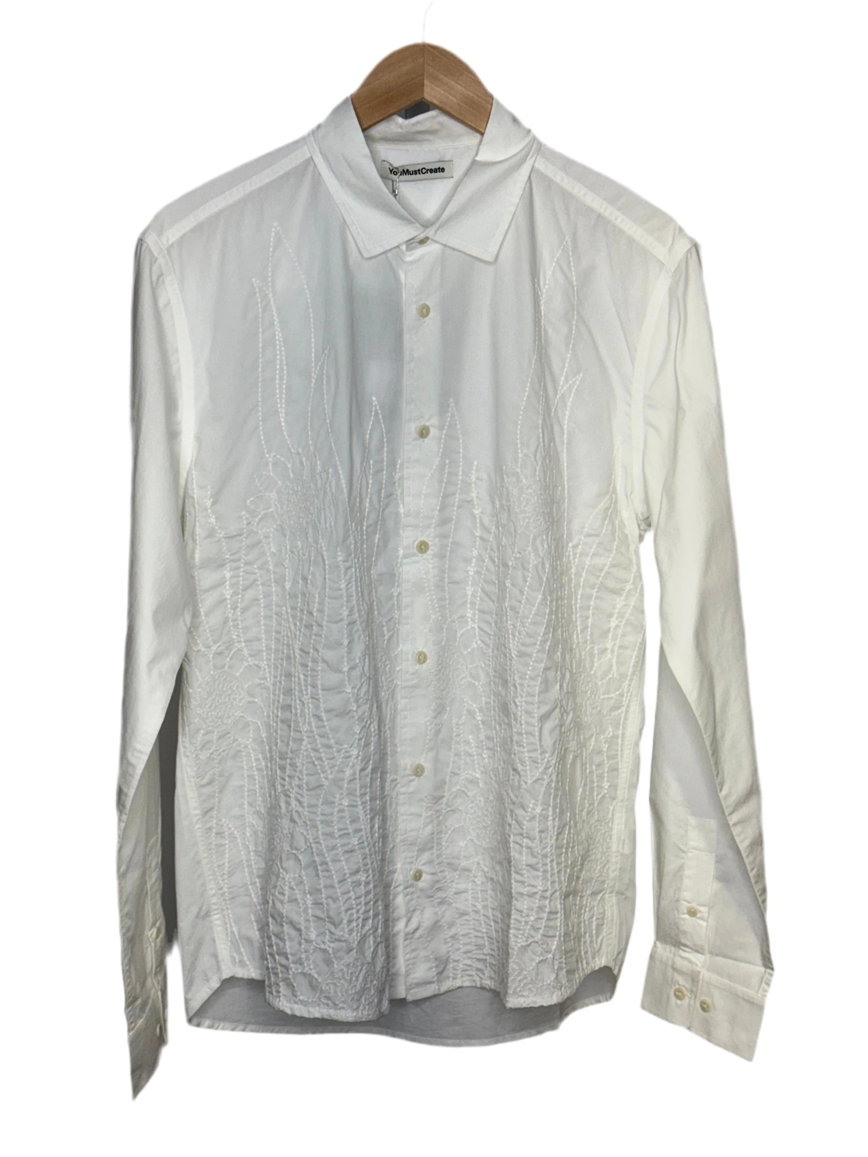 Curtis Long Sleeve Shirt White Embroidery