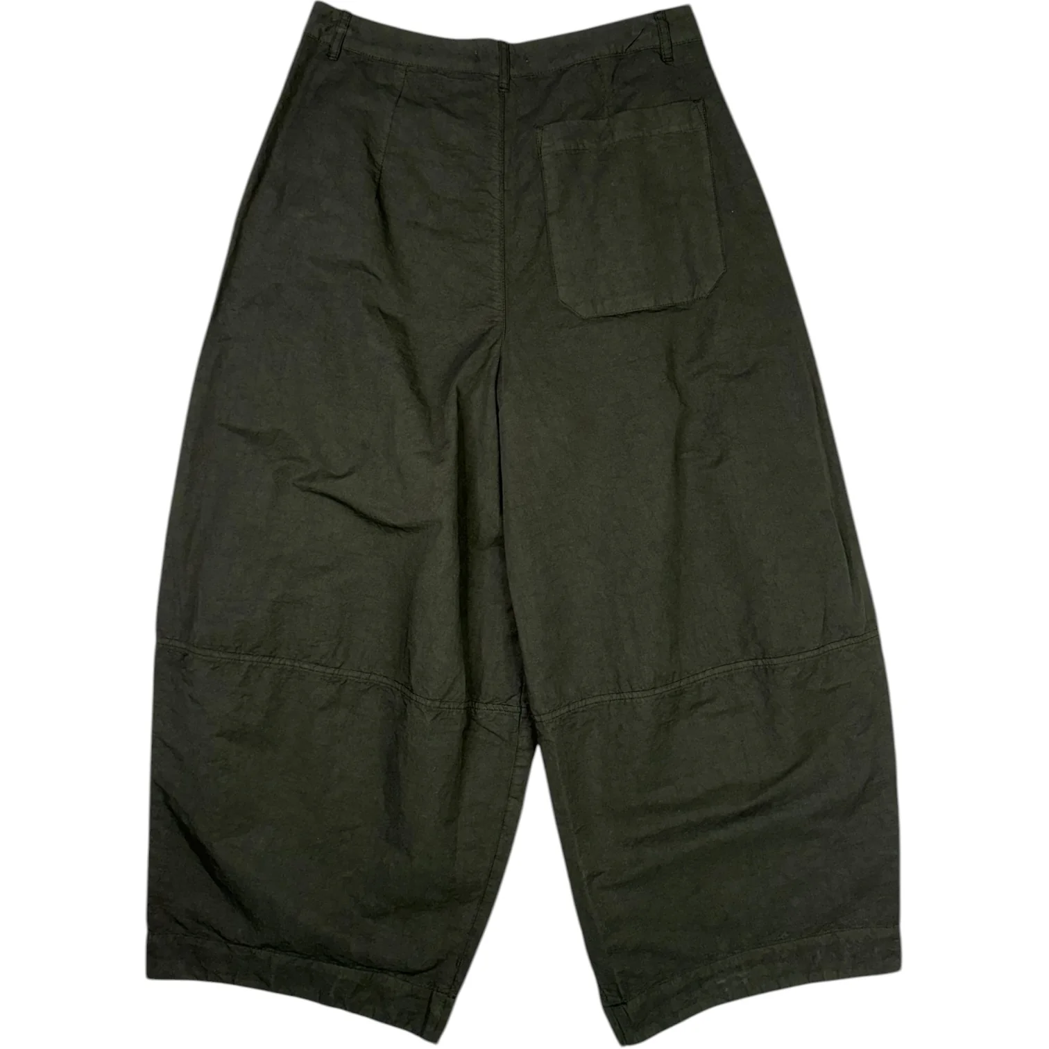 Deadbeat Trouser Dark Green Cotton Linen - Image 2