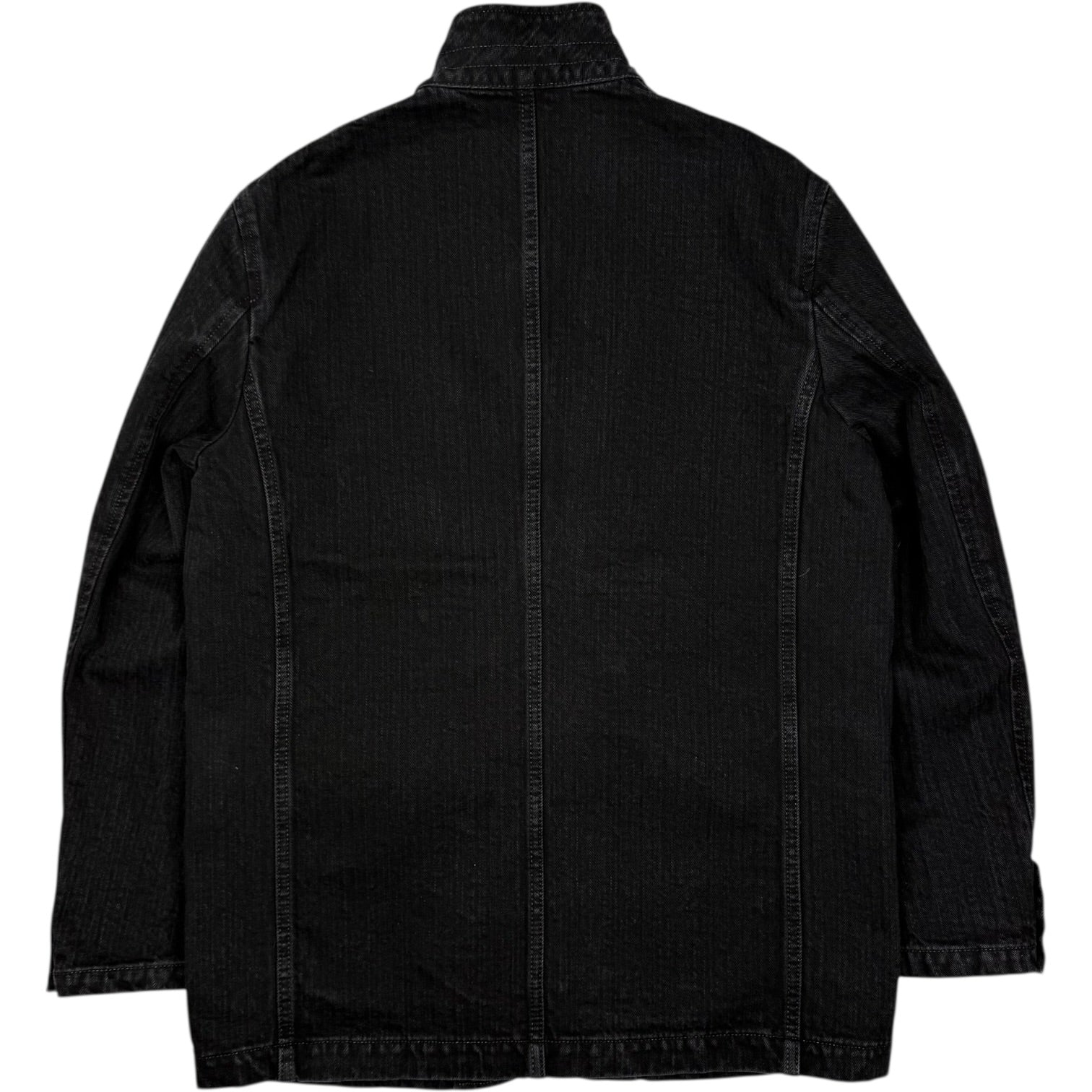 Denim Herringbone Blazer Washed Black - Image 3