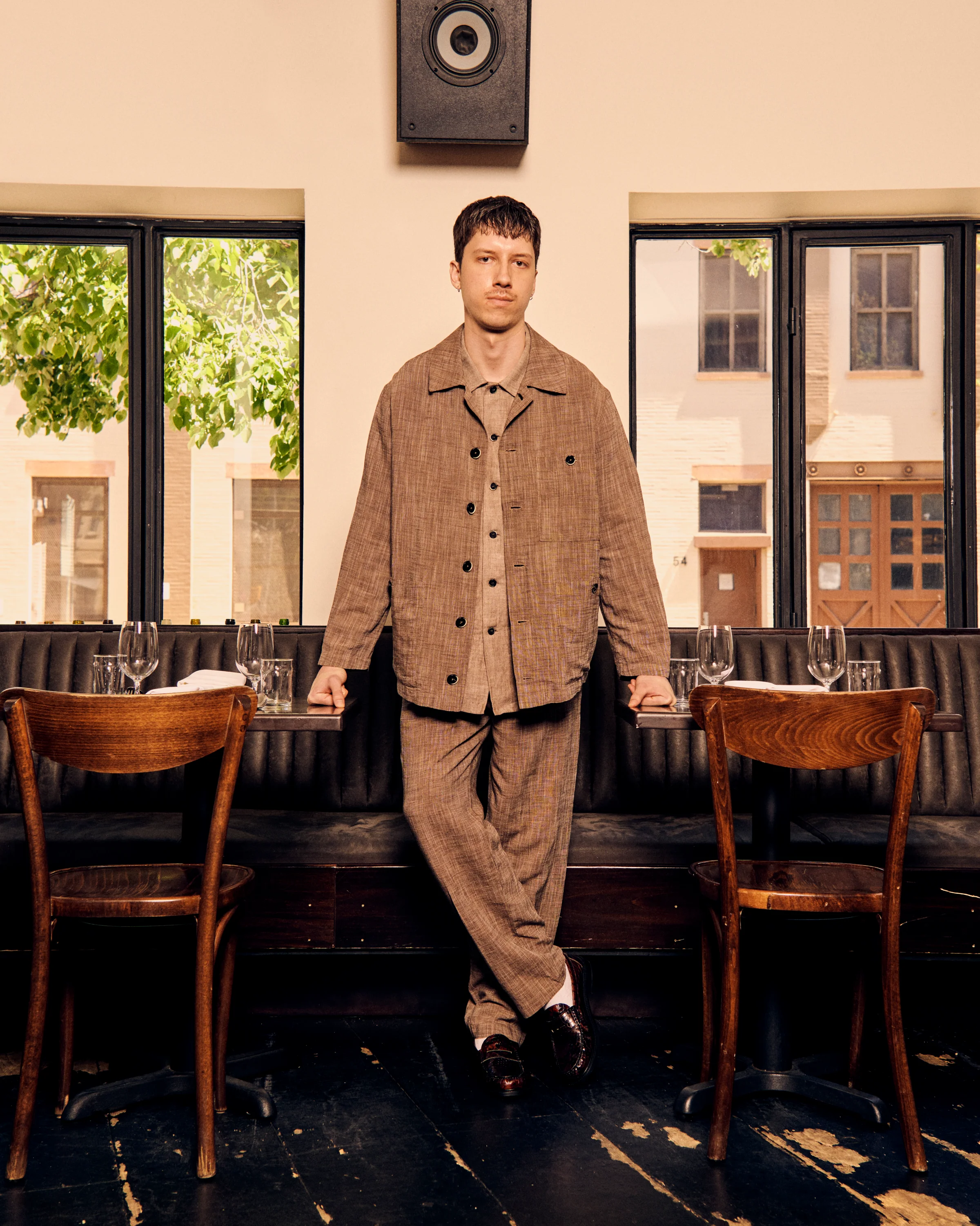 Donde Short Sleeve Pocket Shirt Brown Linen - Image 4