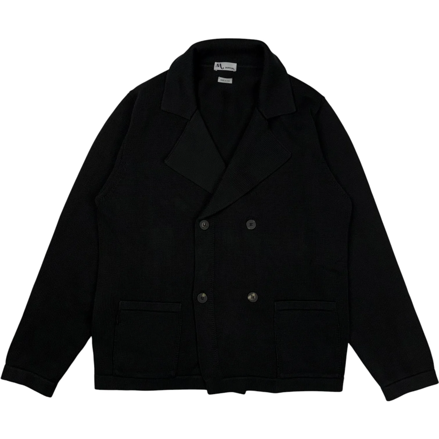 Aambrogio Cotton Black Knitted Blazer