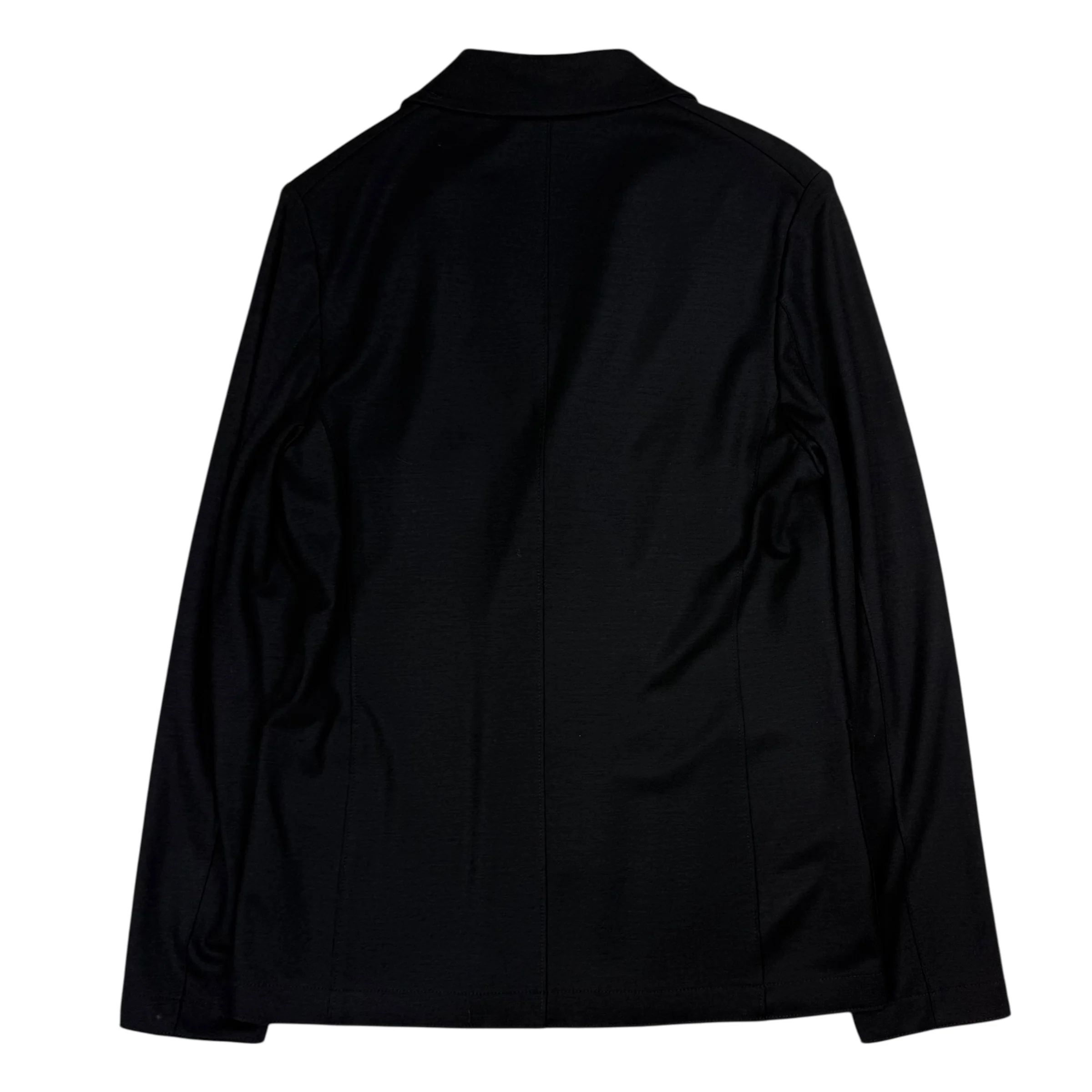 Double Breasted Peak Lapel Blazer Superfine Merino Black - Image 2