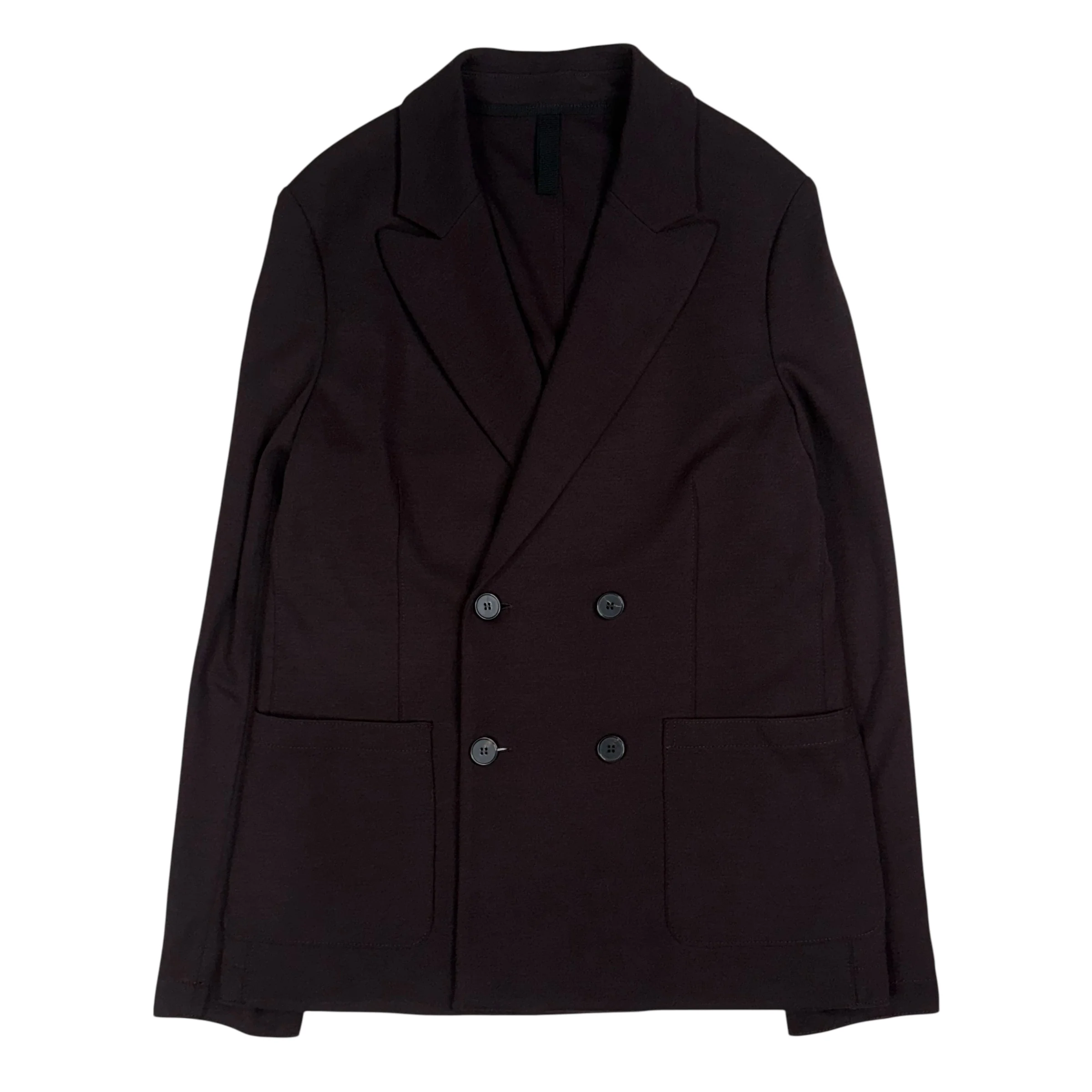 Double Breasted Peak Lapel Blazer Superfine Merino Bordeaux