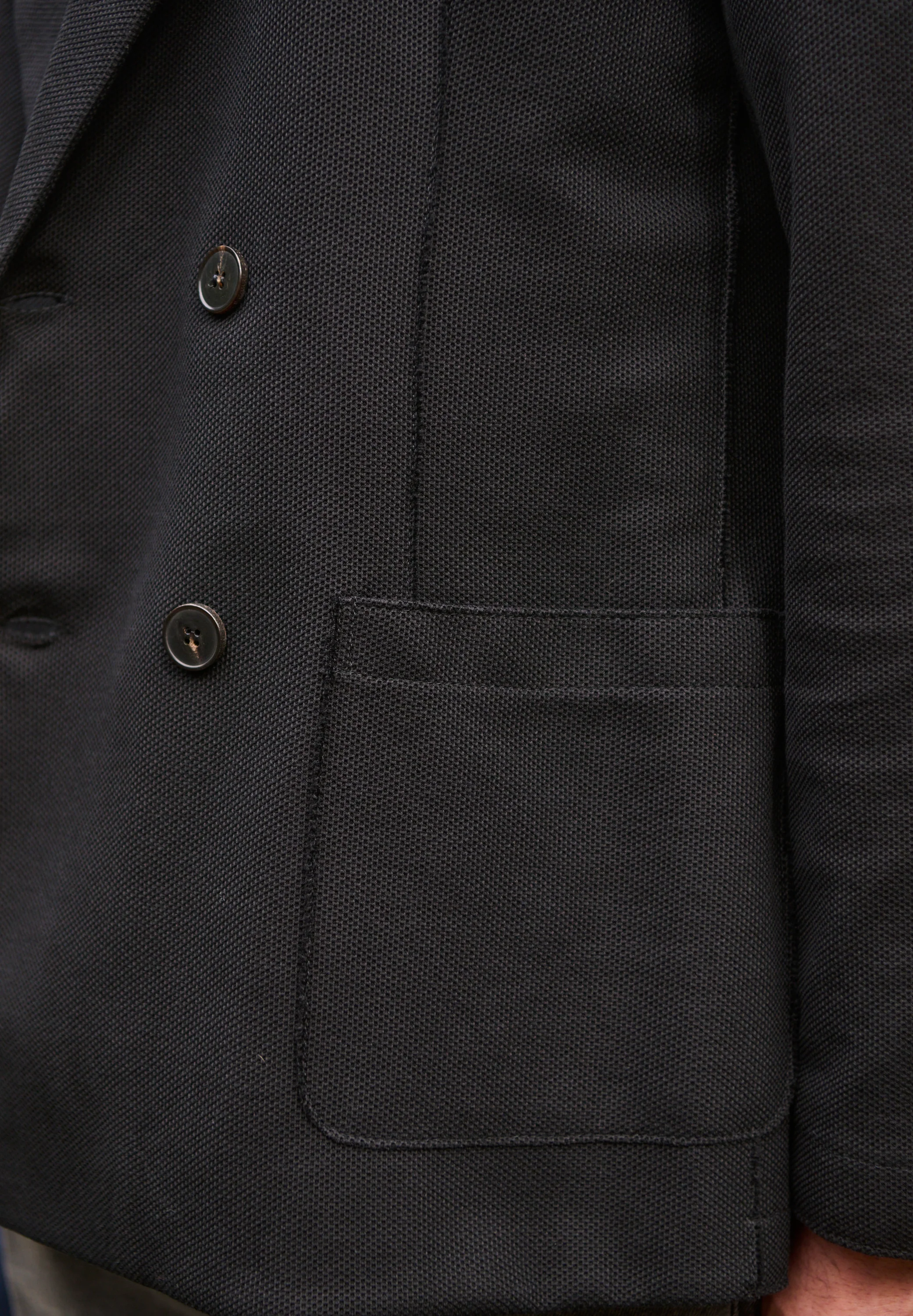 Double Breasted Peak Lapel Loro Piana Exclusive Honeycomb Black - Image 12