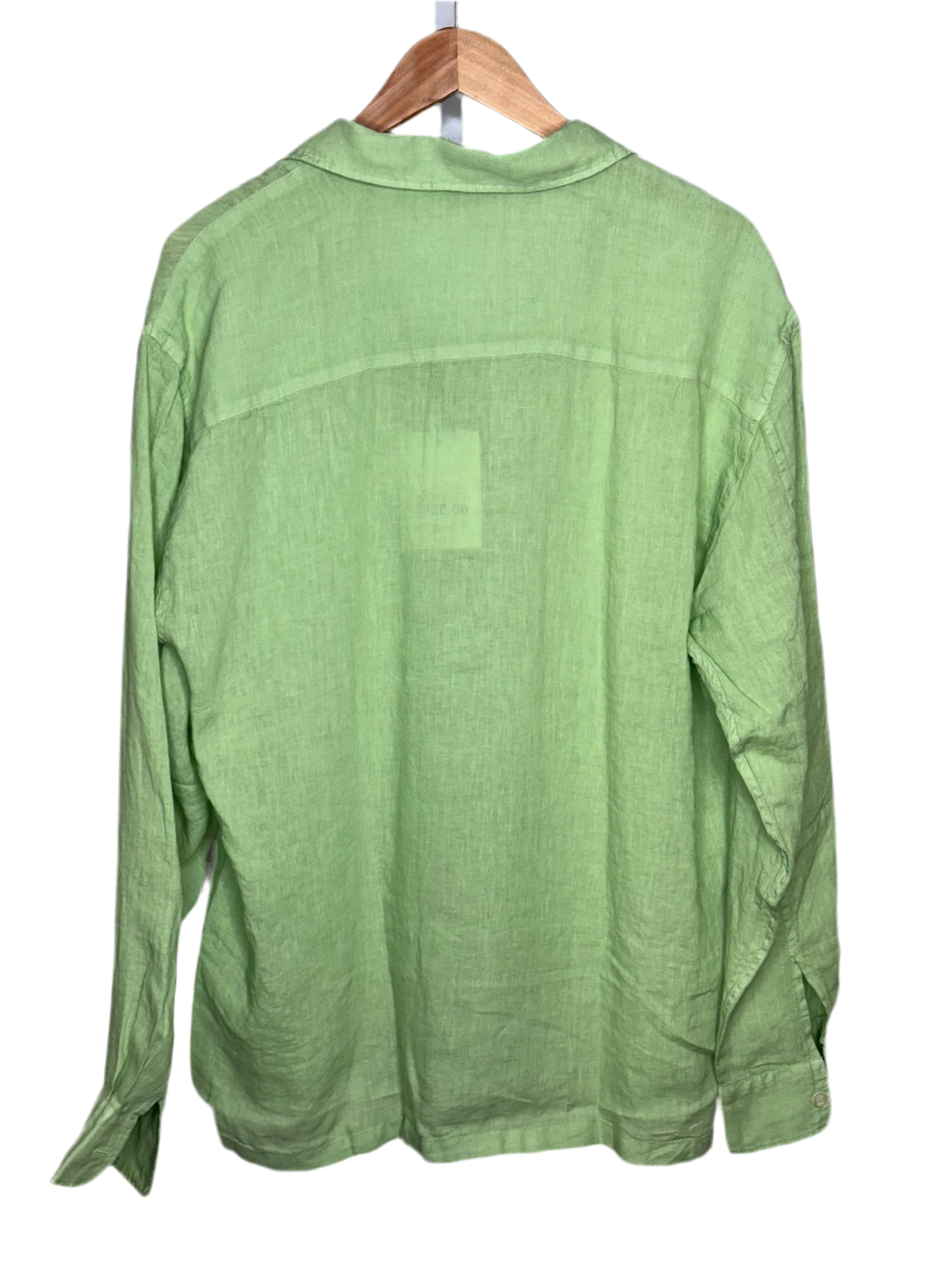 Eliot Garment Dyed Long Sleeve Camp Shirt Mint - Image 2